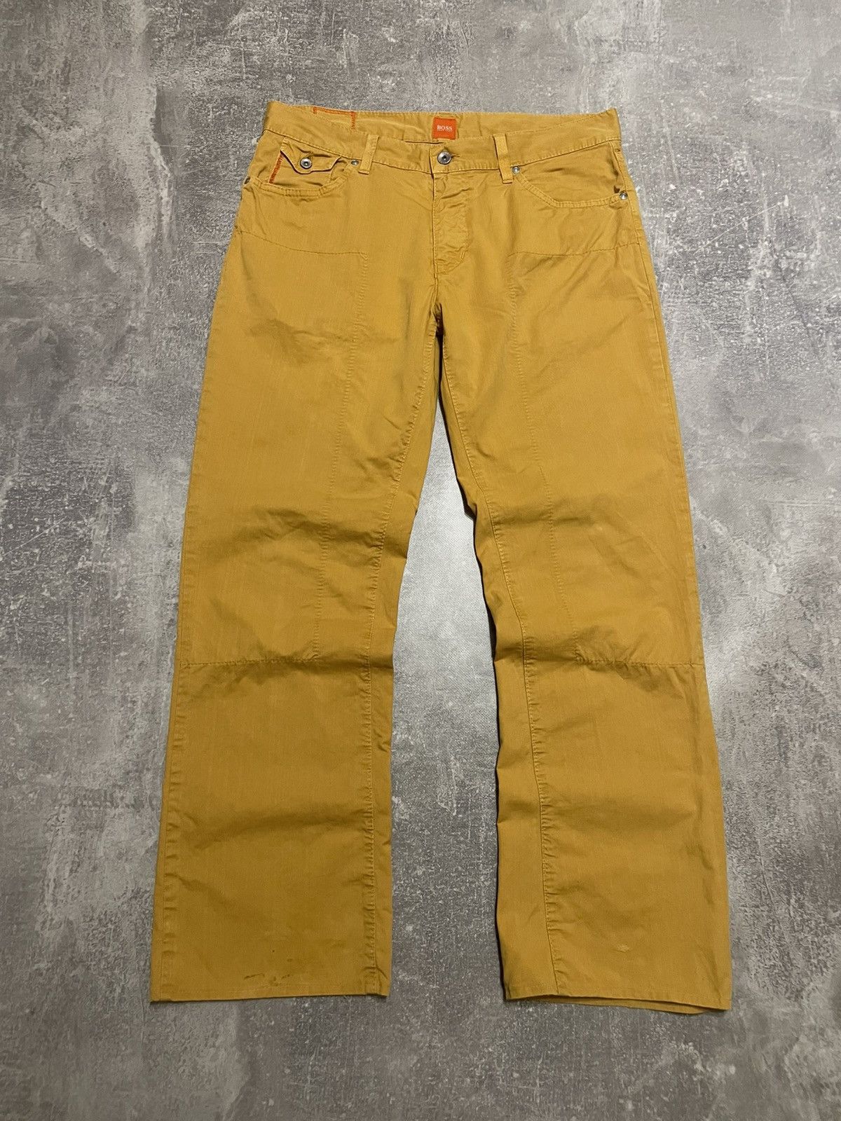 Hugo Boss Vintage Hugo Boss Yellow Pants Y2K Size 34/34 Size US 34 / EU 50 - 1 Thumbnail