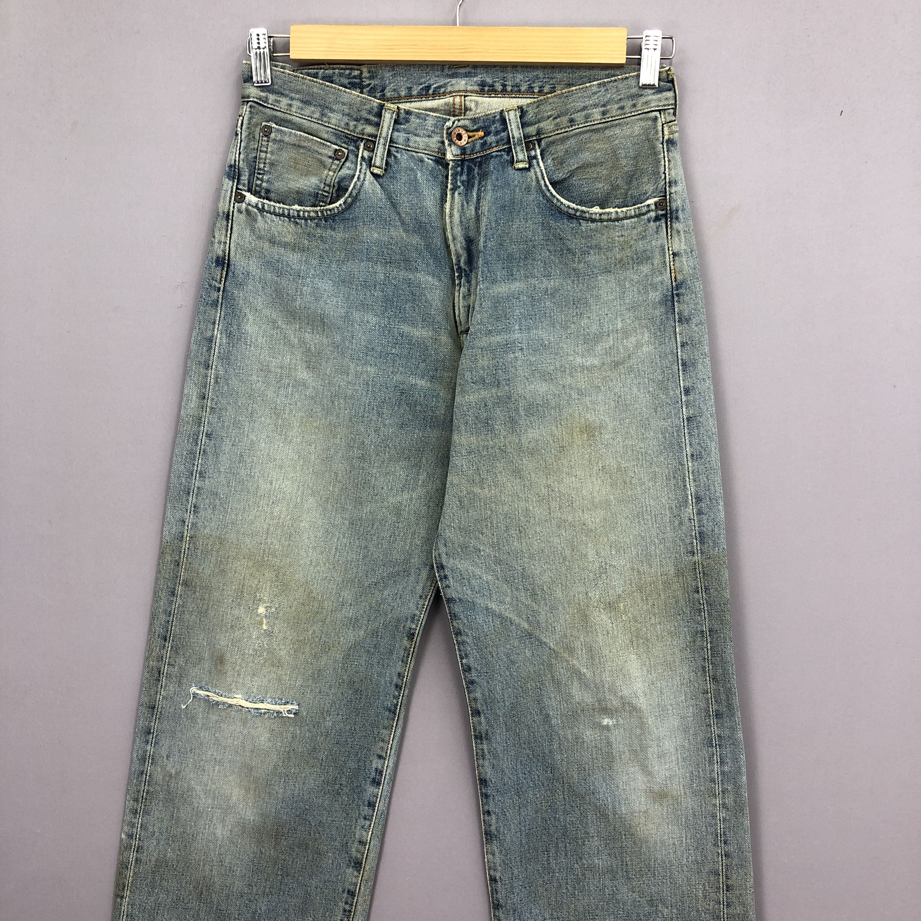 Japanese Brand Vintage Edwin 505x Selvedge Jeans Faded Mud Wash Denim Size 28" / US 6 / IT 42 - 3 Thumbnail
