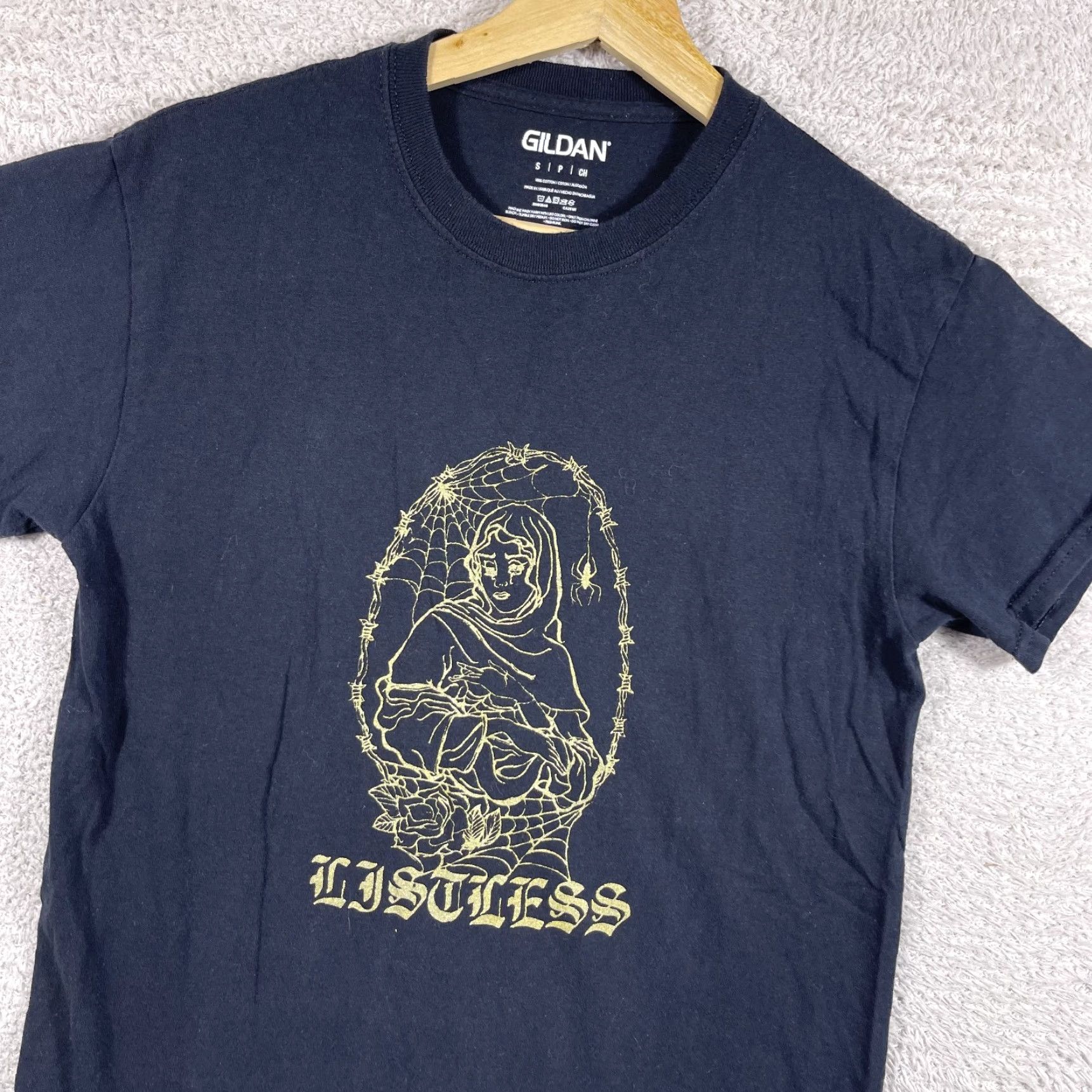 Gildan VINTAGE Listless Band T-Shirt Adult Small Black Hardcore Screamo Grindcore Richmond RVA Mens Size US S / EU 44-46 / 1 - 2 Thumbnail