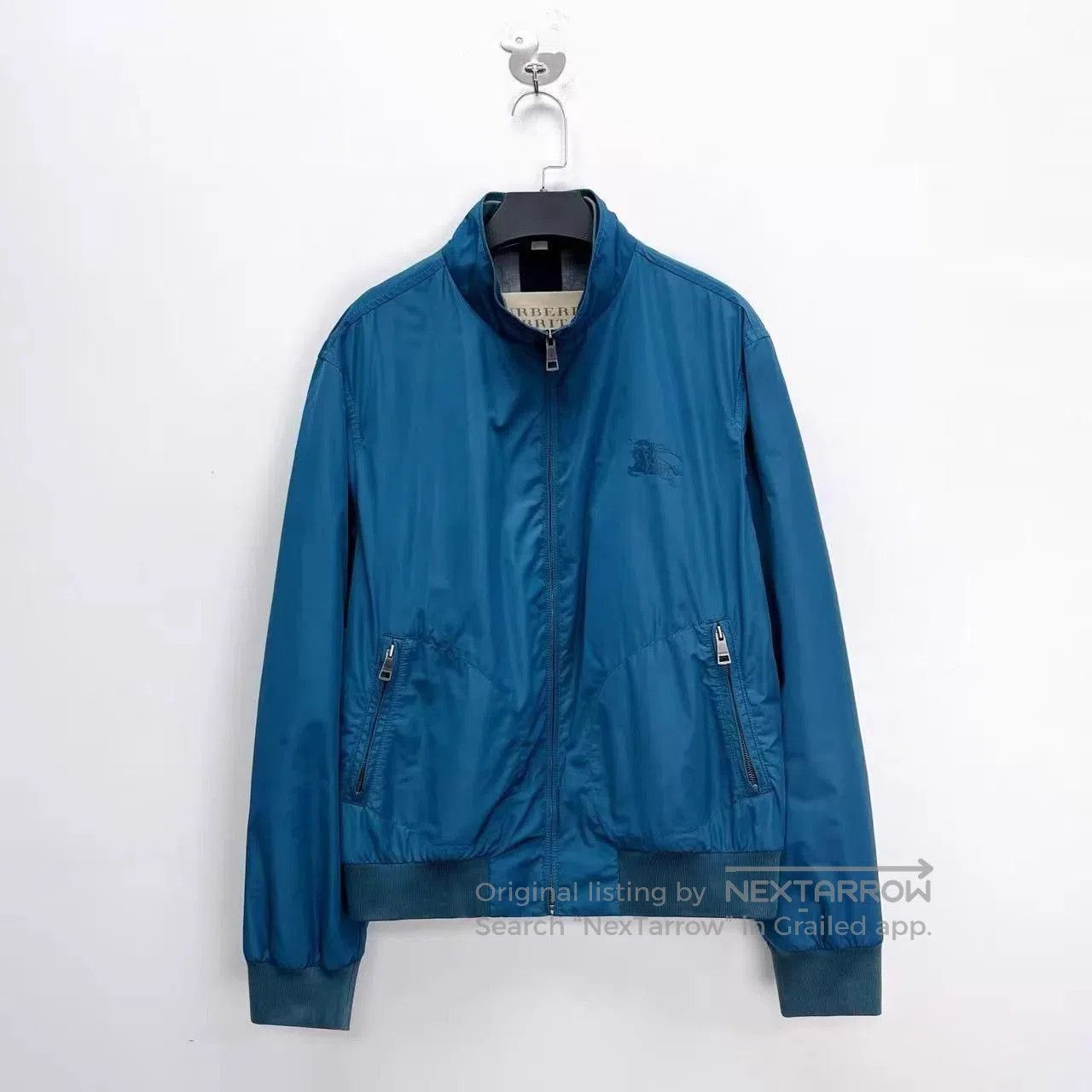 Burberry Blue Bomber Jacket with Zip Closure. Size US L / EU 52-54 / 3 - 1 Thumbnail