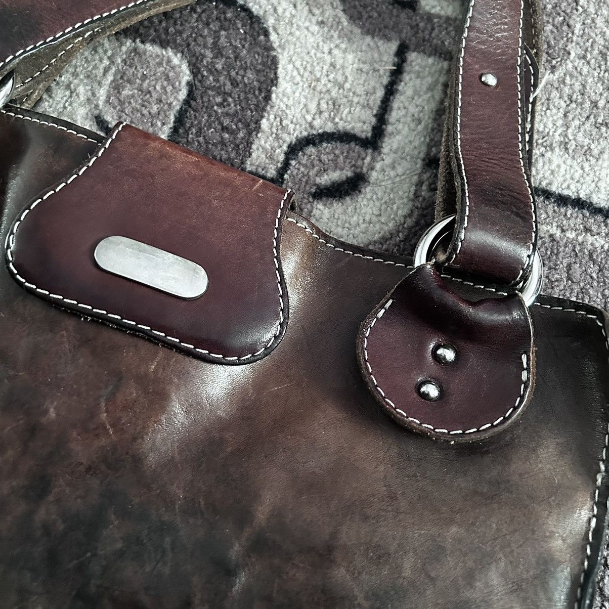 Designer × numero 10 Numero 10 Made in Italy Garment Dyed Paint Leather Hand Bag Size ONE SIZE - 3 Thumbnail