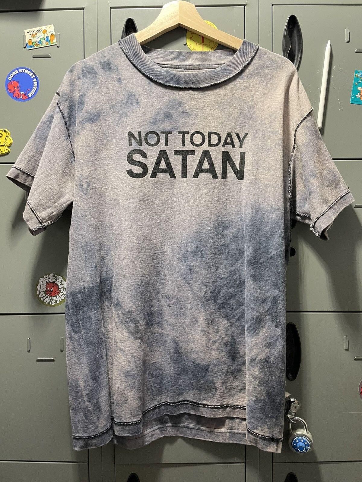 Vintage NOT TODAY SATAN marble dyed inside out 90s tee Size US M / EU 48-50 / 2 - 1 Thumbnail