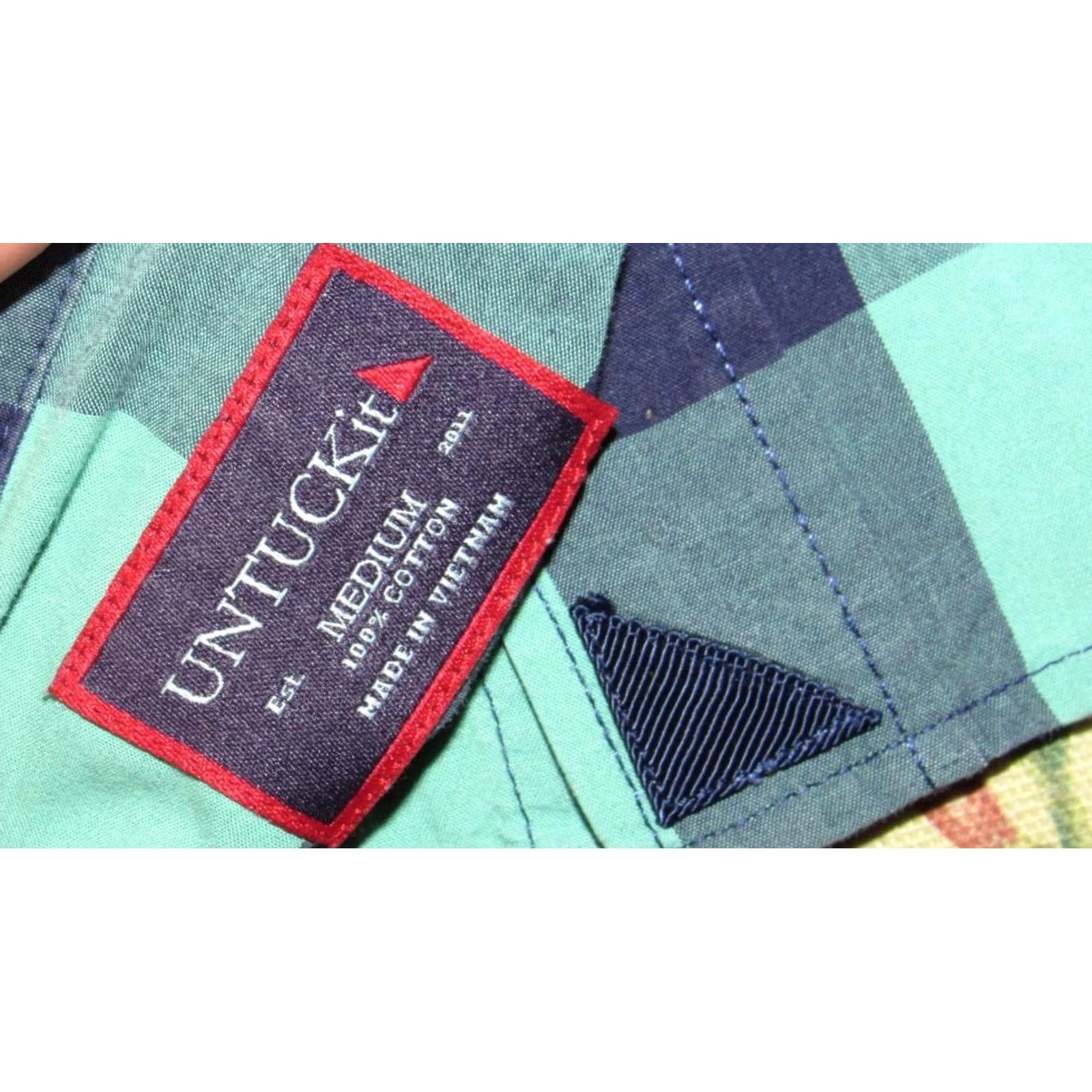 UNTUCKit UNTUCKIT Blue Green Long Sleeve Button Down Shirt Medium M Mens Shirt Size US M / EU 48-50 / 2 - 3 Thumbnail