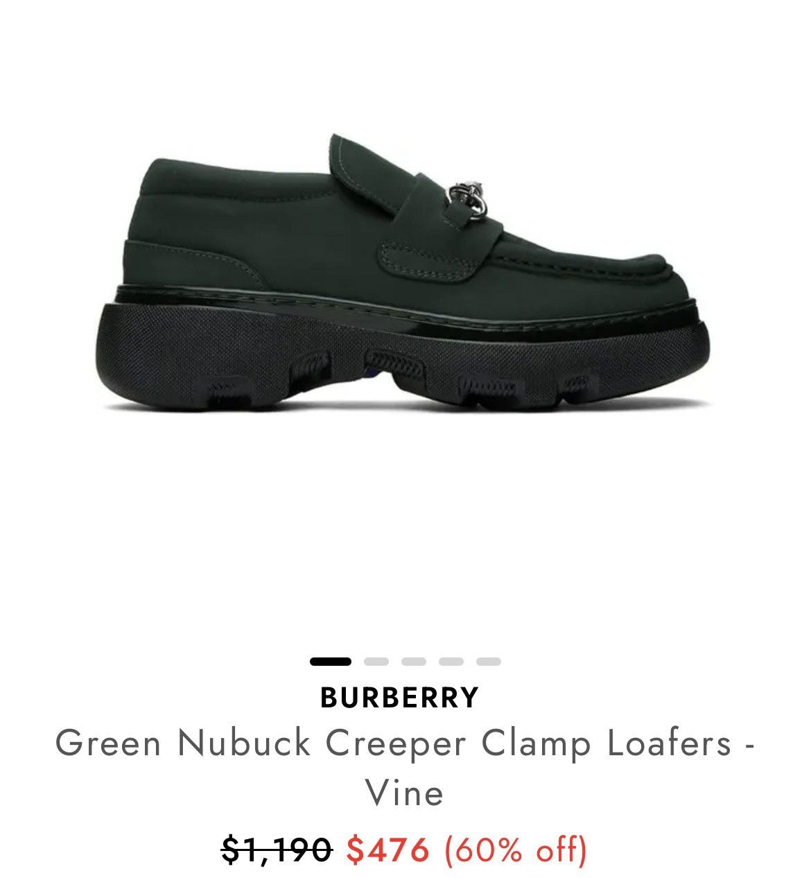 Burberry [Avg. Resell: $416] Burberry Nubuck Creeper Clamp Loafers Size US 9 / EU 42 - 8 Thumbnail