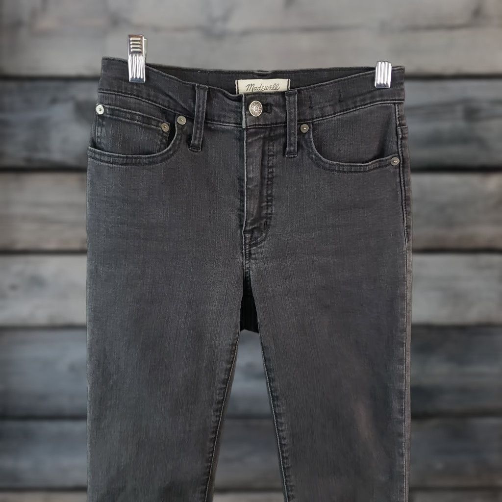 Madewell Madewell Womens Cali Demi Boot Jeans Sz 24 Gray Mid Rise Raw Frayed Hem Denim Cropped Jeans Womens Size 42" / US 20 - 1 Thumbnail