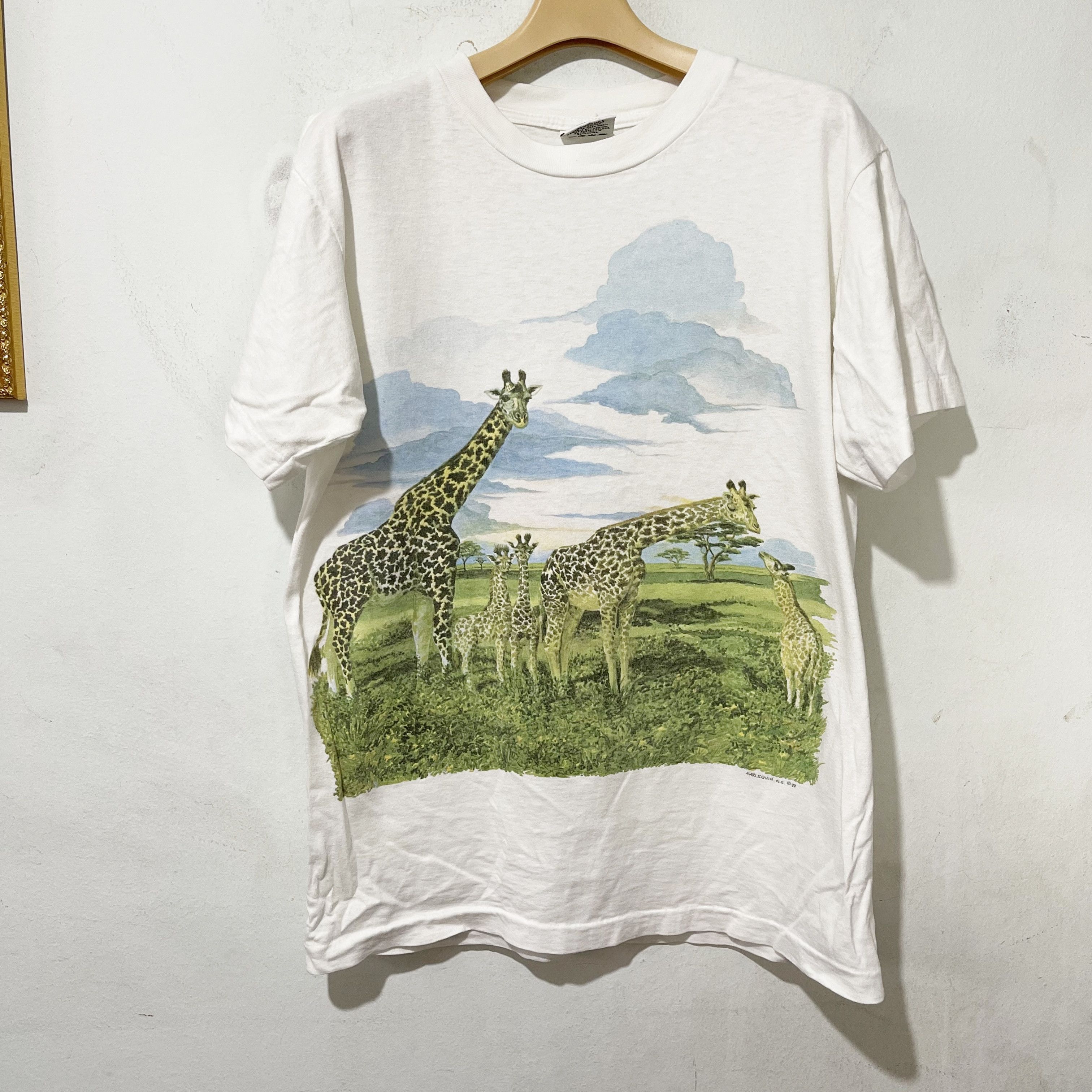 Vintage Vintage 1986 Giraffe Family T-Shirt Size US M / EU 48-50 / 2 - 1 Thumbnail
