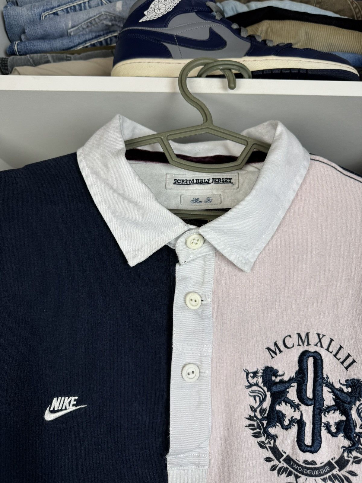 Nike Vintage Nike Scrum Half Long Sleeve Rugby Jersey Slim Fit Size US XL / EU 56 / 4 - 3 Thumbnail
