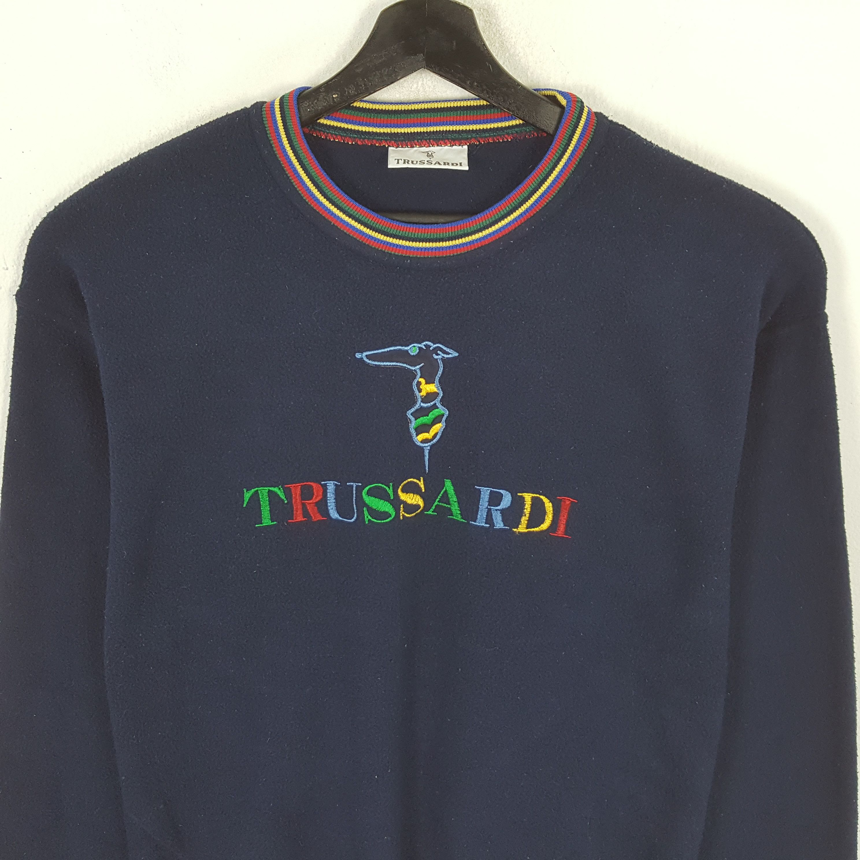 Trussardi × Vintage TRUSSARDI Logo Spellout Colours Design Sweatshirt Size US M / EU 48-50 / 2 - 2 Thumbnail