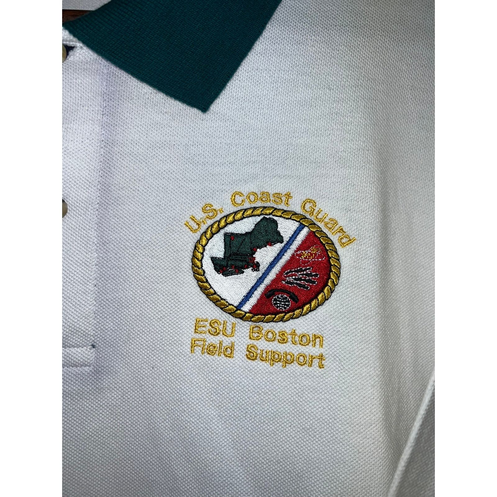 Jerzees Vintage US Coast Guard Polo Shirt ESU Boston Field 90s XL Size US XL / EU 56 / 4 - 3 Thumbnail