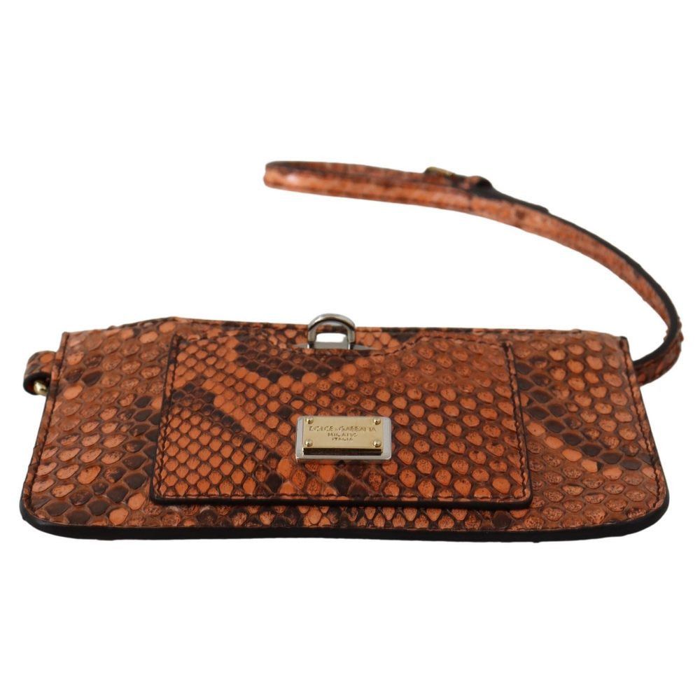 Dolce & Gabbana Dolce & Gabbana Brown Leather Coin Purse Wristlet Mirror AGN Size ONE SIZE - 4 Thumbnail