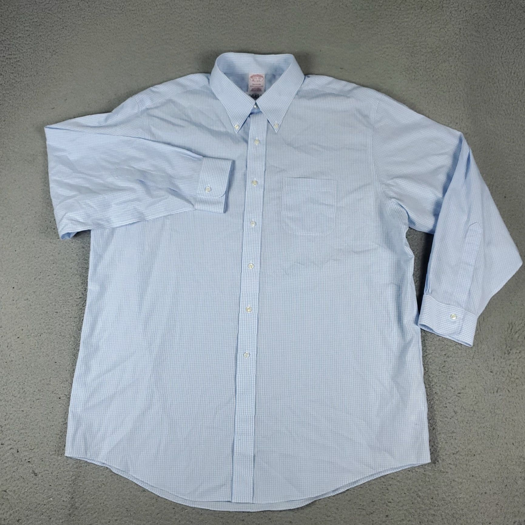Brooks Brothers Brooks Brothers Shirt Mens 17.5 Blue Plaid Madison Dress Button Up Long Sleeve Size 46R - 2 Thumbnail