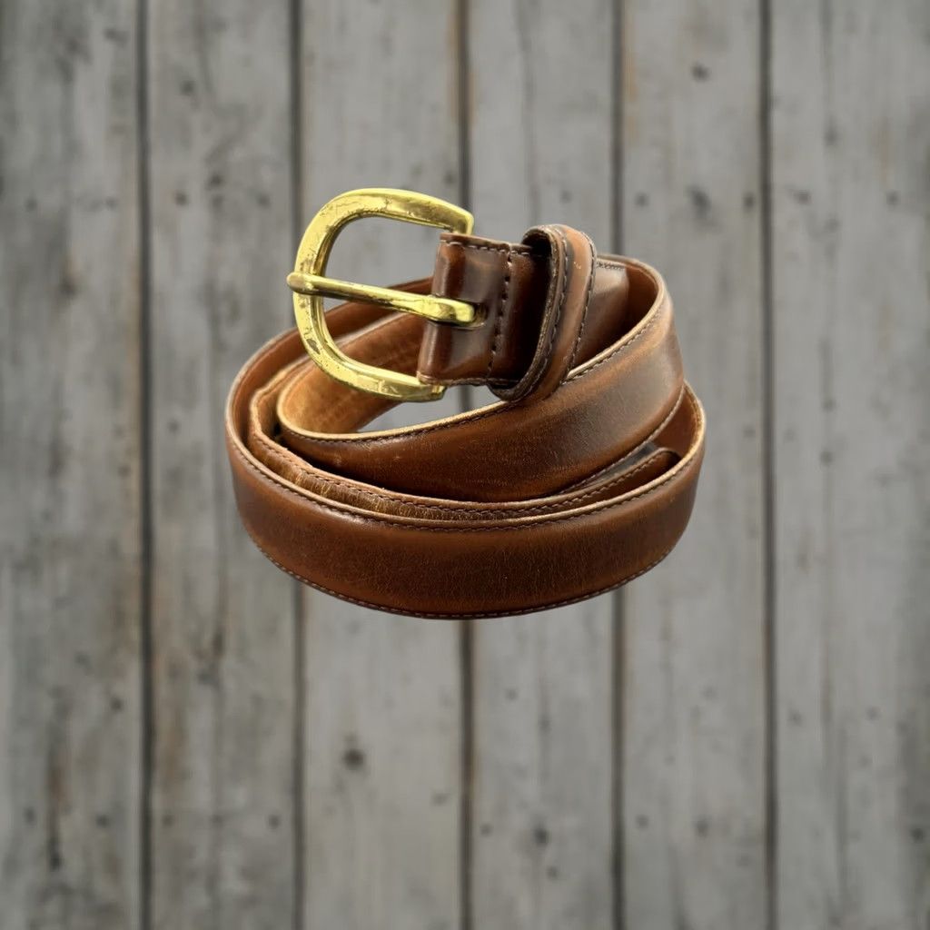 Coach VINTAGE COACH Belt Unisex Brown Polished Cowhide Leather 42” 105 cm Regular Brass Buckle Dress Belt Size 42 - 1 Thumbnail
