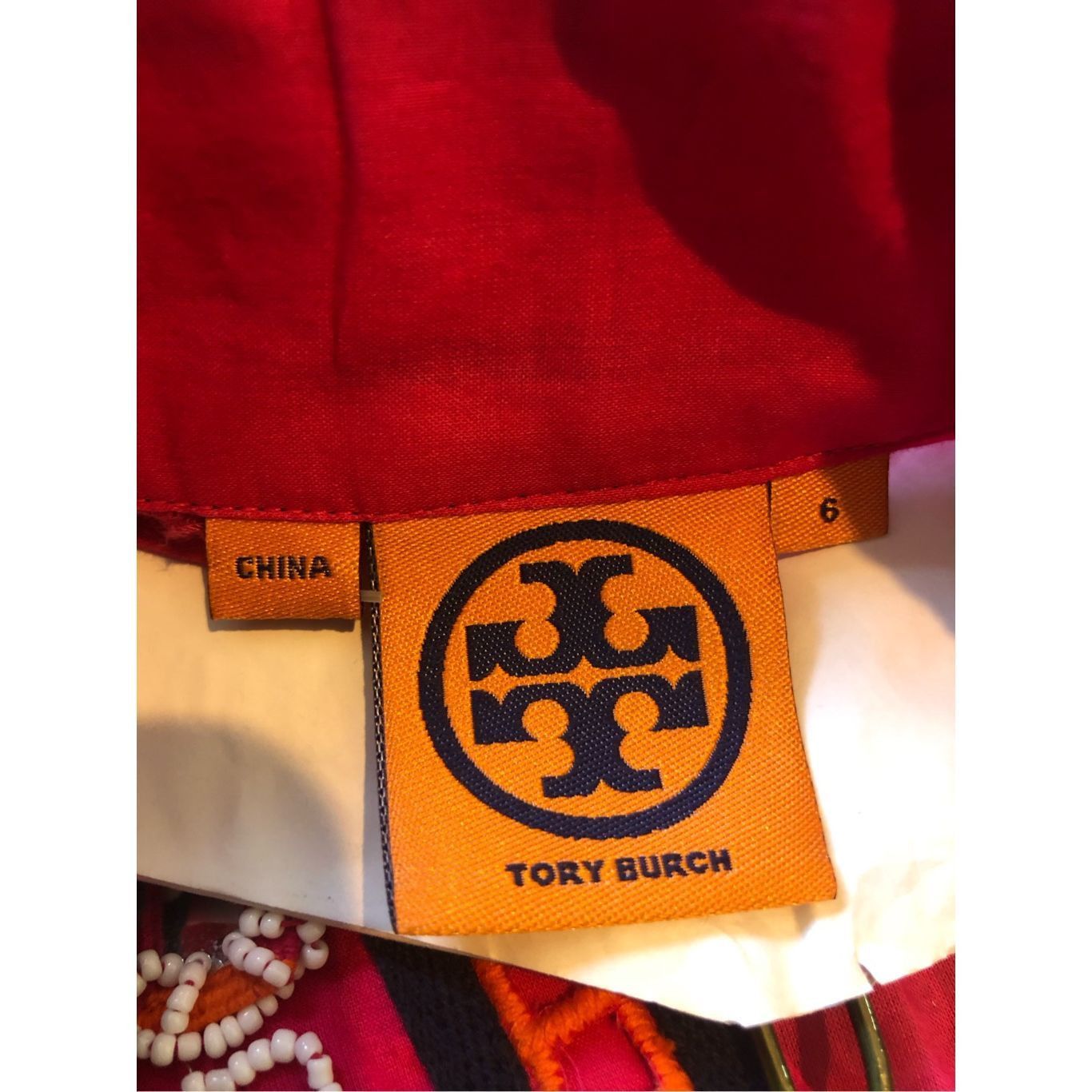 Tory Burch Tory Burch Women’s Pink with Embroidered Trim V Neck Tunic Size M / US 6-8 / IT 42-44 - 6 Thumbnail