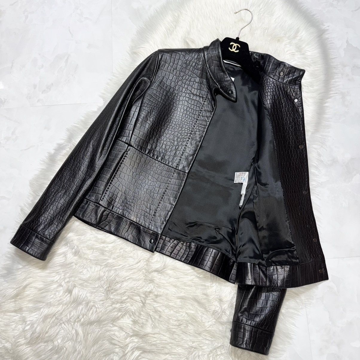 Max Mara Max Mara Crocodile Embossed Leather Jacket and Skirt Suit Size M / US 6-8 / IT 42-44 - 7 Thumbnail
