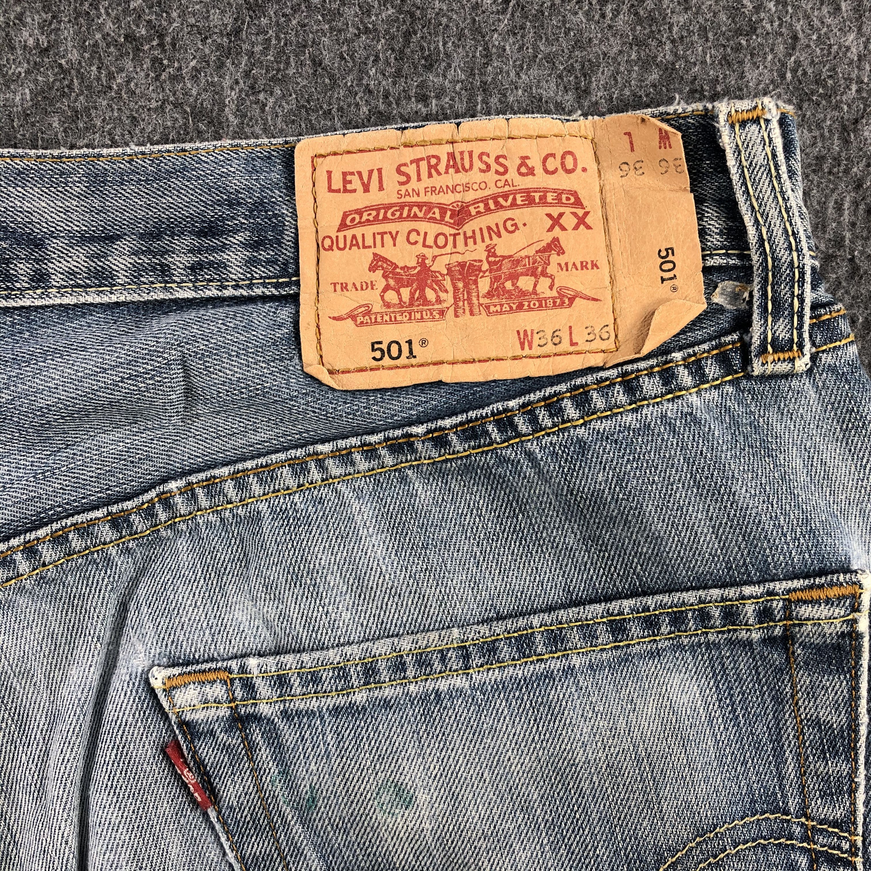 Levi's Vintage Blue Wash Levis 501 Jeans-J1421 Size US 36 / EU 52 - 5 Thumbnail