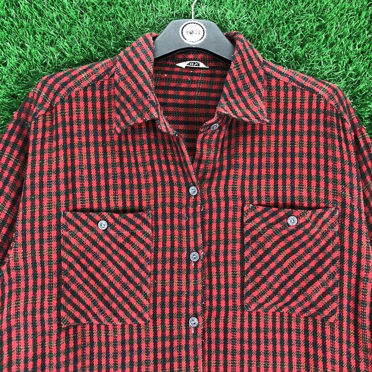 Japanese Brand Vintage 80's Flannel Checkered Double Pocket by Kitty Size US M / EU 48-50 / 2 - 7 Thumbnail