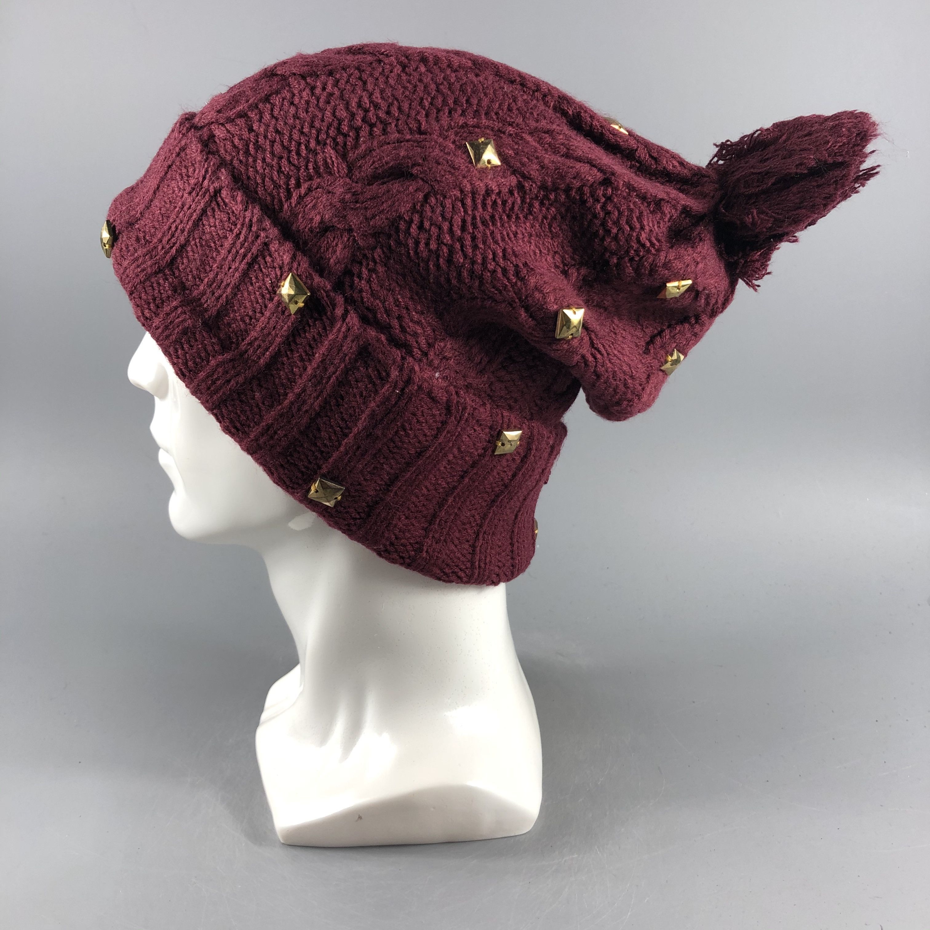 Japanese Brand × Vintage Unknown Spike Cable Knit Beanie Snow Hat Snow Cap -D370 Size ONE SIZE - 1 Thumbnail