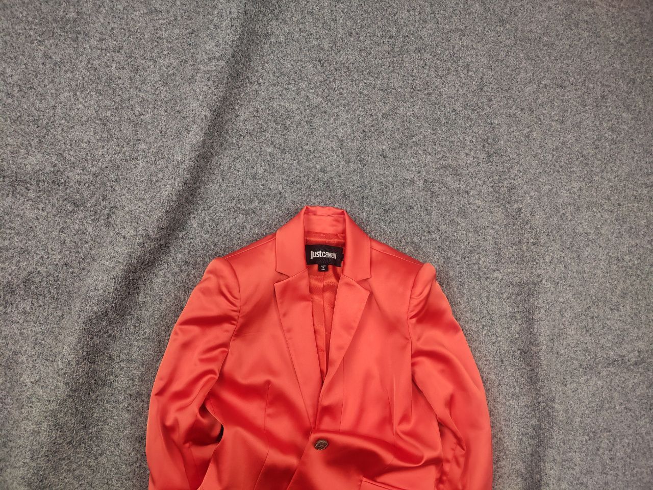 Just Cavalli Just Cavalli Italy One Button Orange satin Blazer Jacket Size S / US 4 / IT 40 - 1 Thumbnail