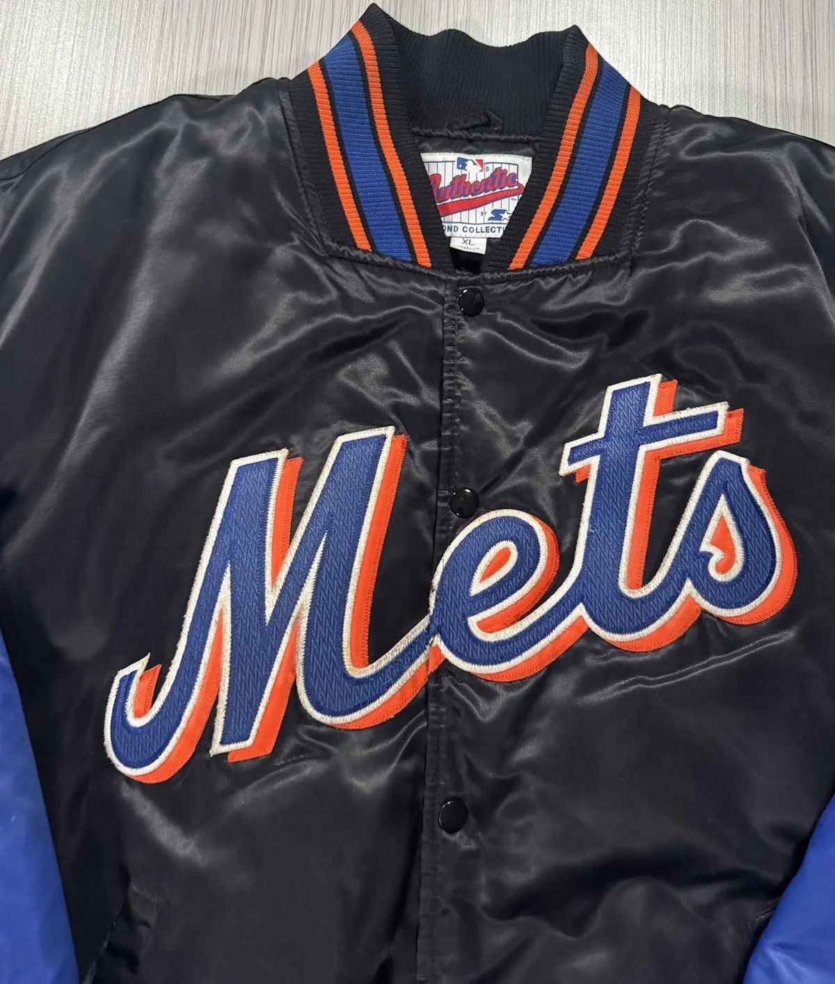 Starter Vintage Starter New York Mets Black Satin Jacket (Size XL) Size US XL / EU 56 / 4 - 3 Thumbnail