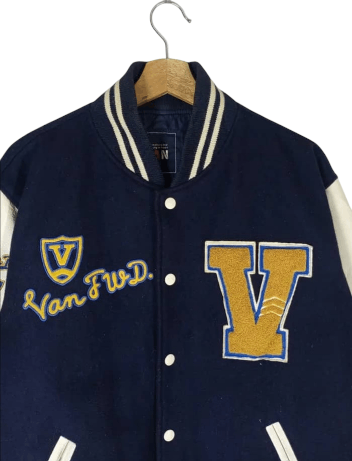 Japanese Brand Rare Vintage Van Jac Varsity Jacket Leather Size US L / EU 52-54 / 3 - 4 Thumbnail