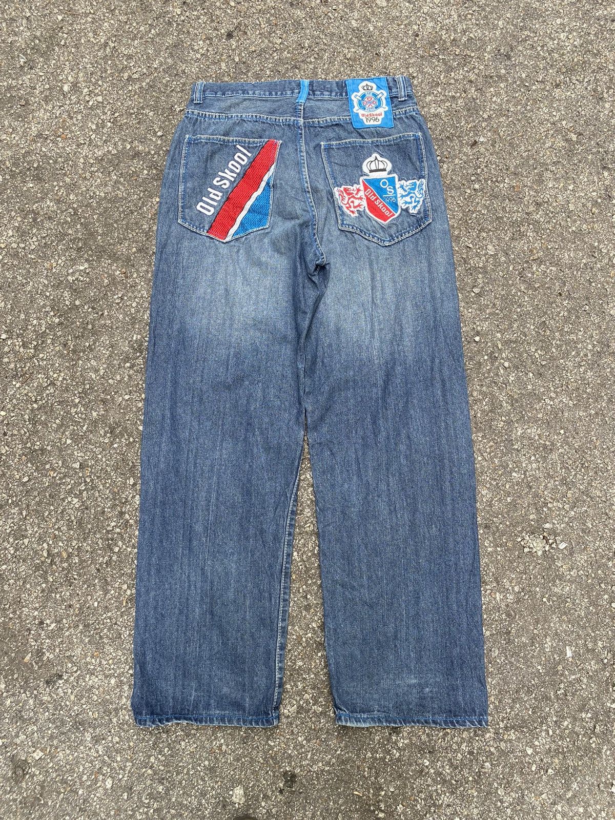 Southpole Vintage Y2K Baggy Faded Blue Jeans Embroidered Old Skool Size US 32 / EU 48 - 2 Thumbnail