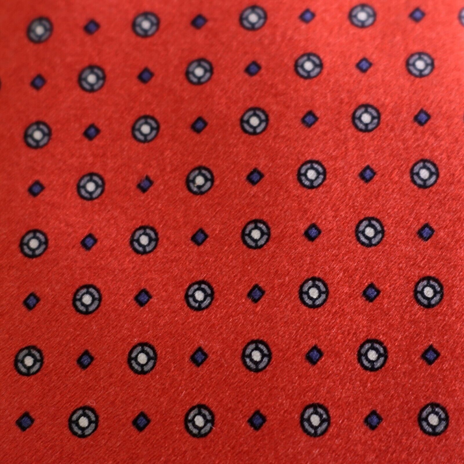 Oscar De La Renta Oscar De La Renta Red Geometric Print Short Silk Tie Size ONE SIZE - 2 Thumbnail