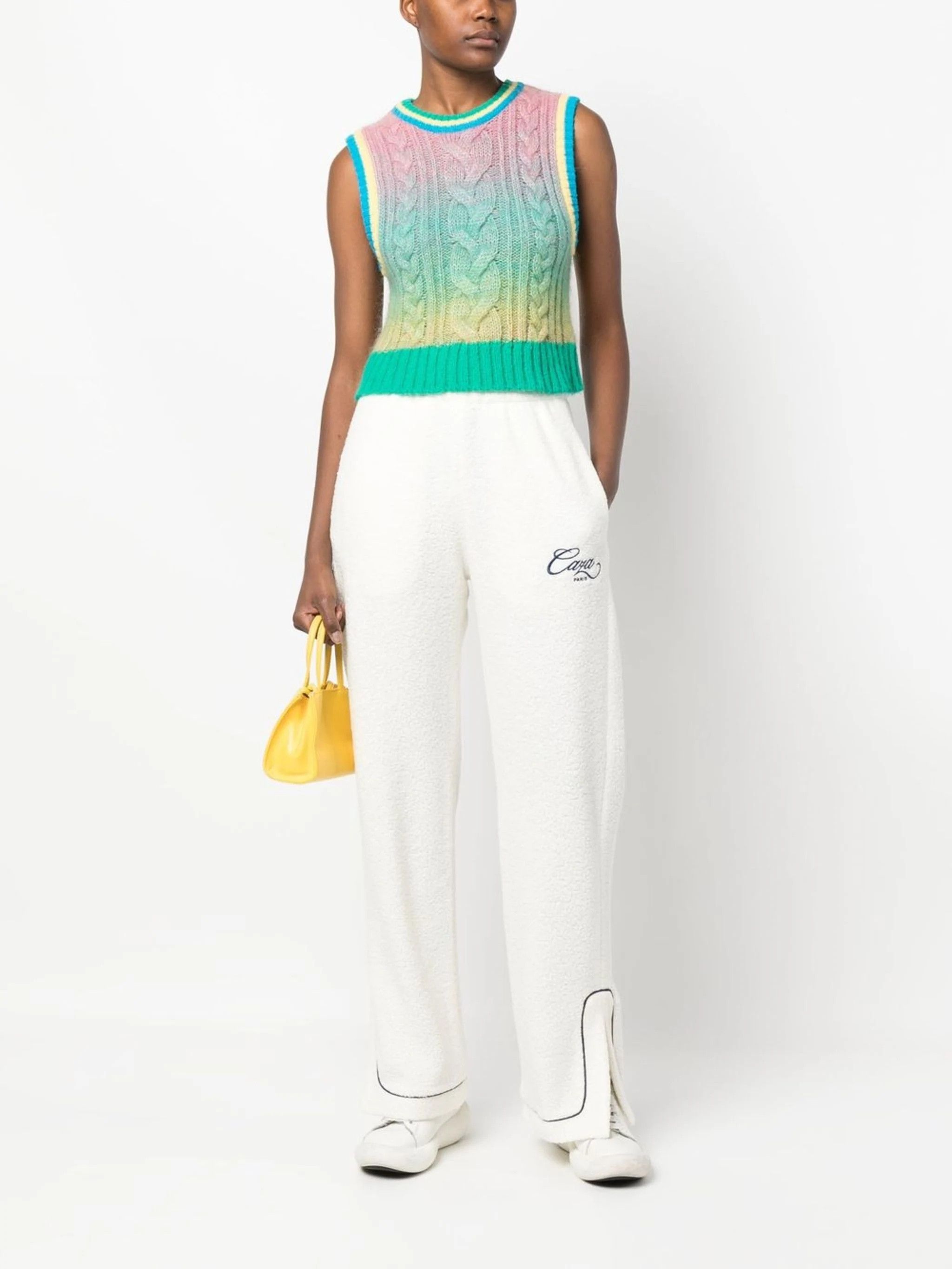 Casablanca White Caza Embroidered Logo Terry Track Pants Size 30" / US 8 / IT 44 - 4 Thumbnail