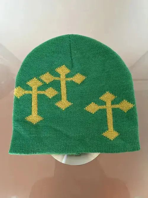 Other Gothic Cross Beanie (slime green) Size ONE SIZE - 2 Thumbnail