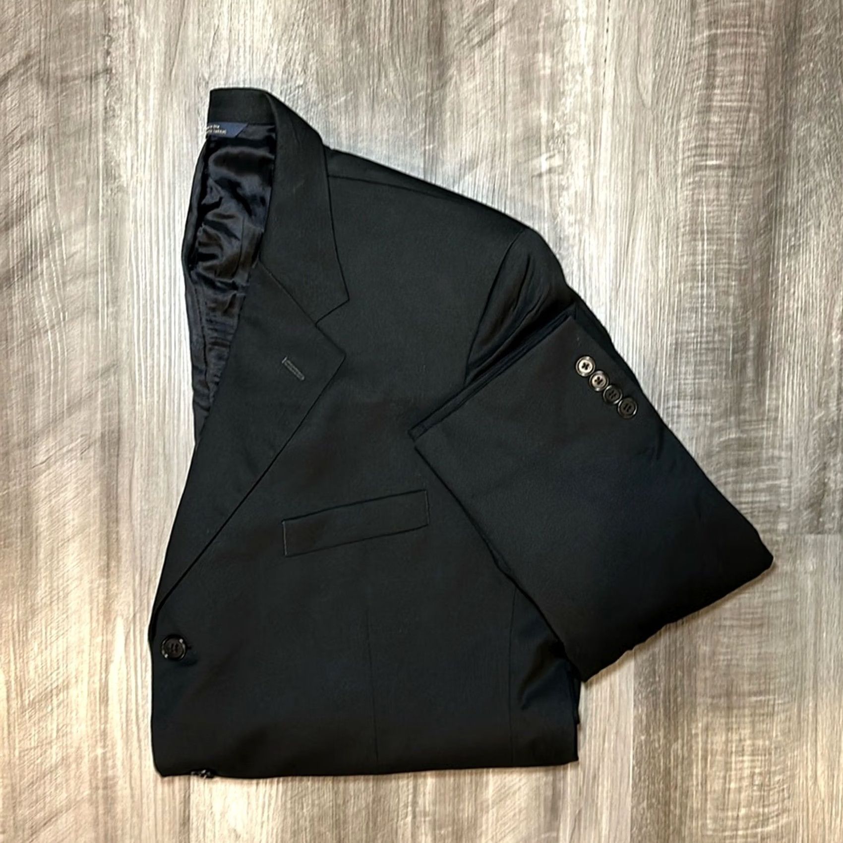Brooks Brothers Brooks Brothers 1818 Madison Three Button Sport Coat Suit Jacket Black Mens 46 Regular Wool 2 Piece 45R 34L Size 46R - 2 Thumbnail