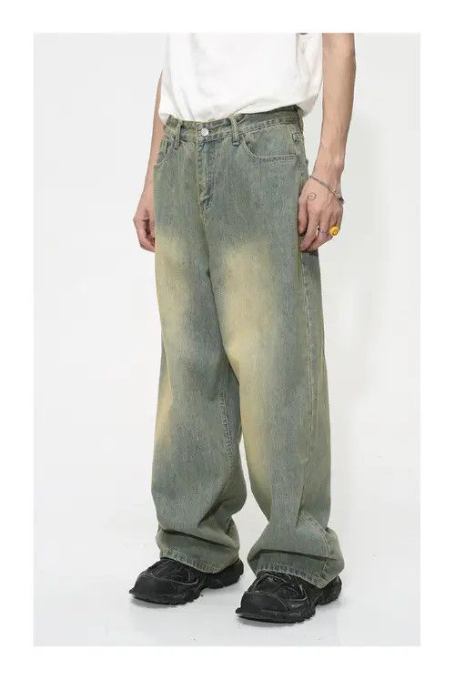 Other Loose Vintage Washed Gradient Distressed Jeans Size US 34 / EU 50 - 6 Thumbnail