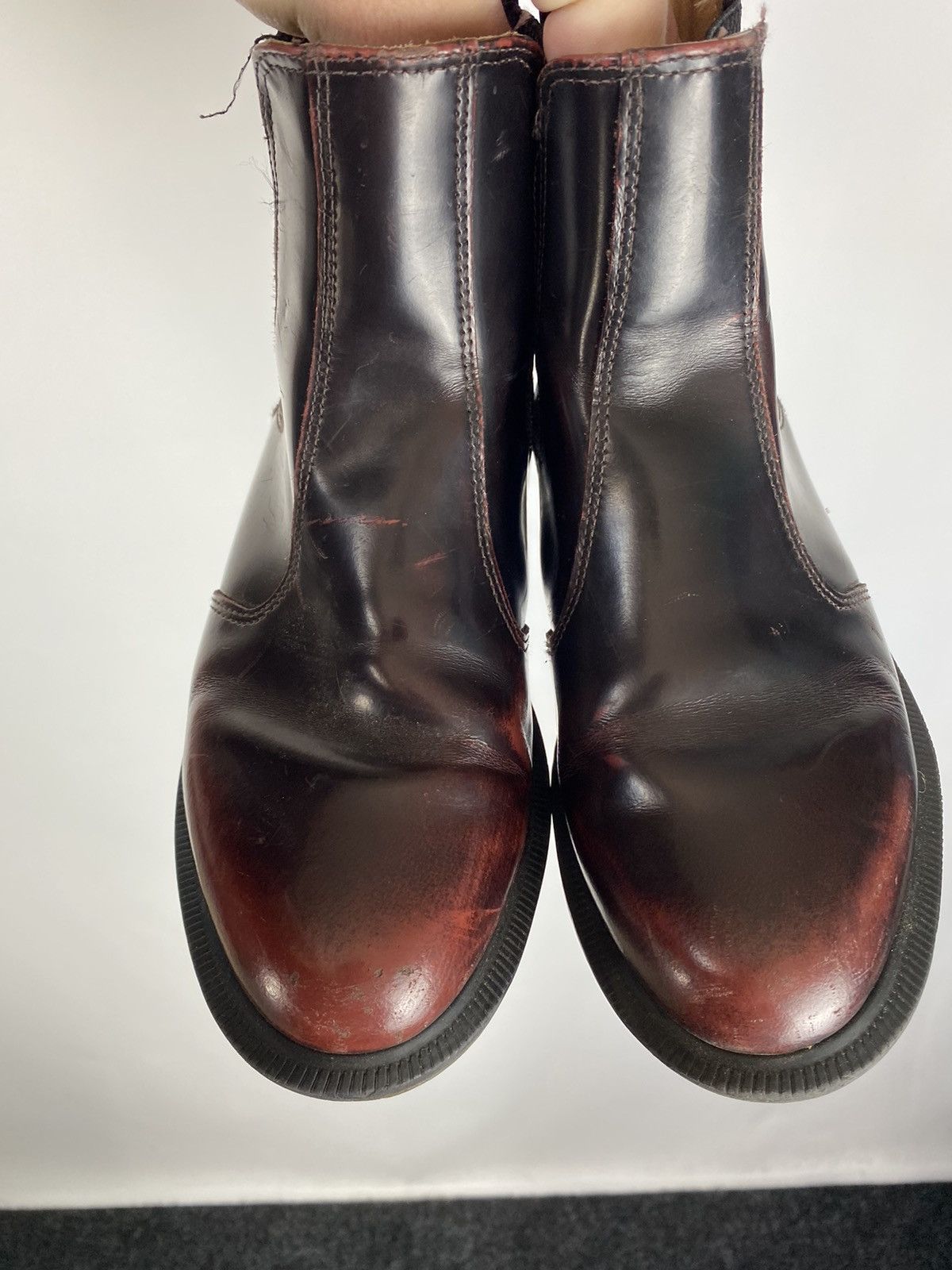 Dr. Martens × Vintage 90s Dr. Martens 2976 Chelsea Distressed Red Washed Boots Y2K Size US 7 / IT 37 - 3 Thumbnail