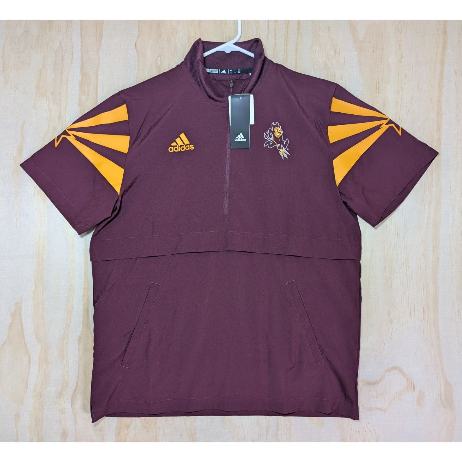 Adidas Adidas Men's Small ASU Sun Devils Short Sleeve 1/4 Zip Size US S / EU 44-46 / 1 - 1 Thumbnail