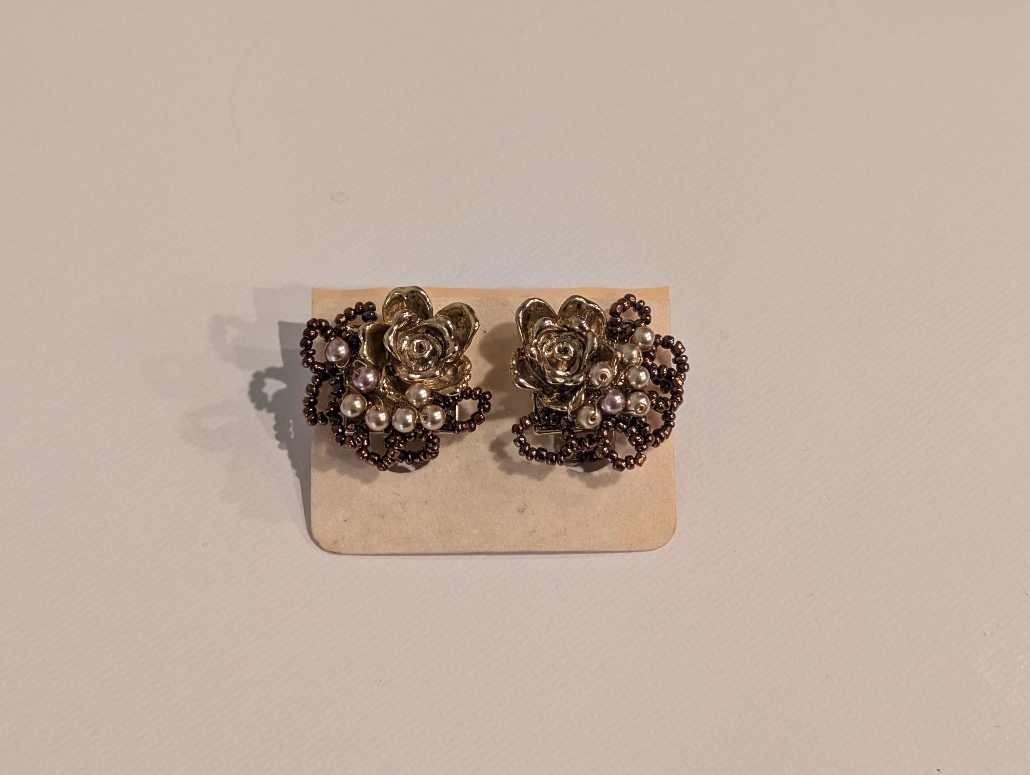Other Vintage Romantic Rose Cluster Post & Clip Earrings Size ONE SIZE - 3 Thumbnail
