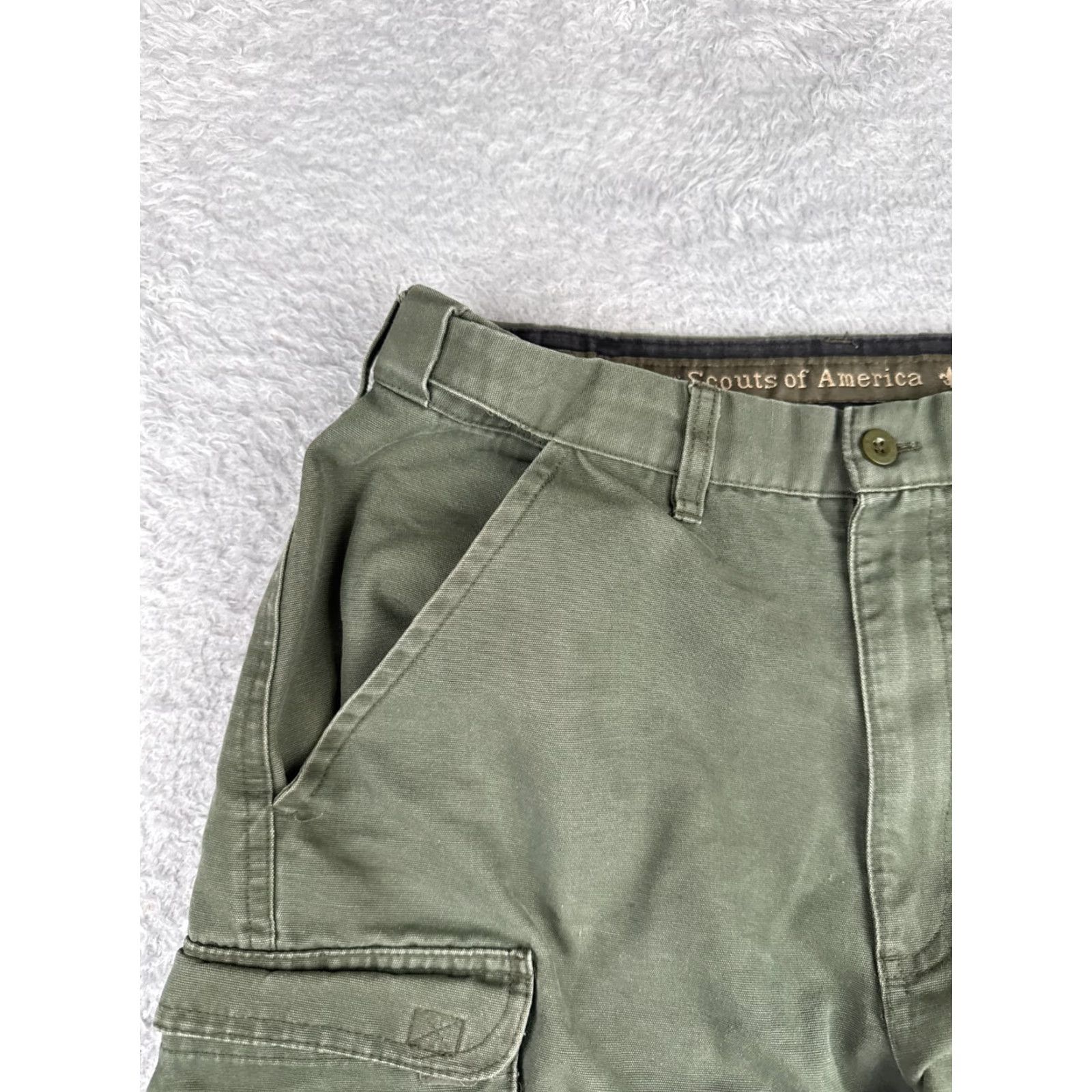 Vintage Boy Scouts Shorts Adult 30 Green Cotton Blend Convertible NO LEGS Cargo Mens Boys Read Size US 30 / EU 46 - 4 Thumbnail