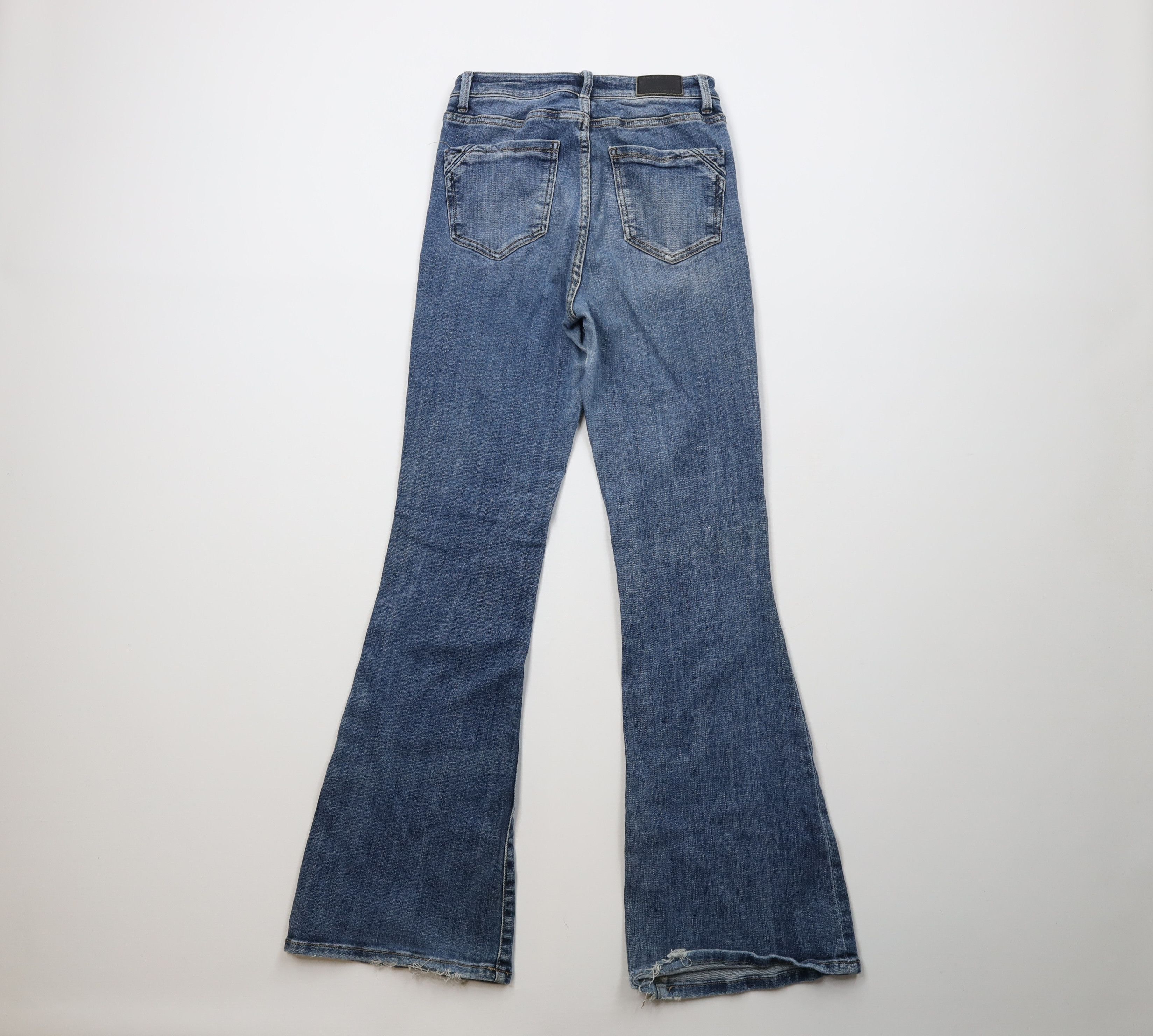 Vintage Vintage Y2K Buckle Black Fit Flared Wide Leg Jeans AS IS Size 26" / US 2 / IT 38 - 10 Thumbnail