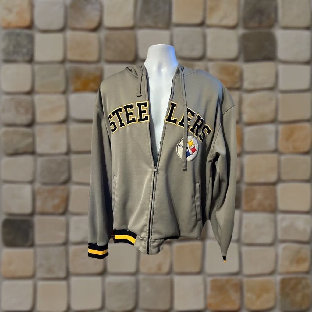 NFL NFL Pittsburgh Steelers Full Zip Hooded Jacket Men XL Gray - Pockets, Logo, Softshell, Zip, NFL Product Line Size US L / EU 52-54 / 3 - 1 Thumbnail