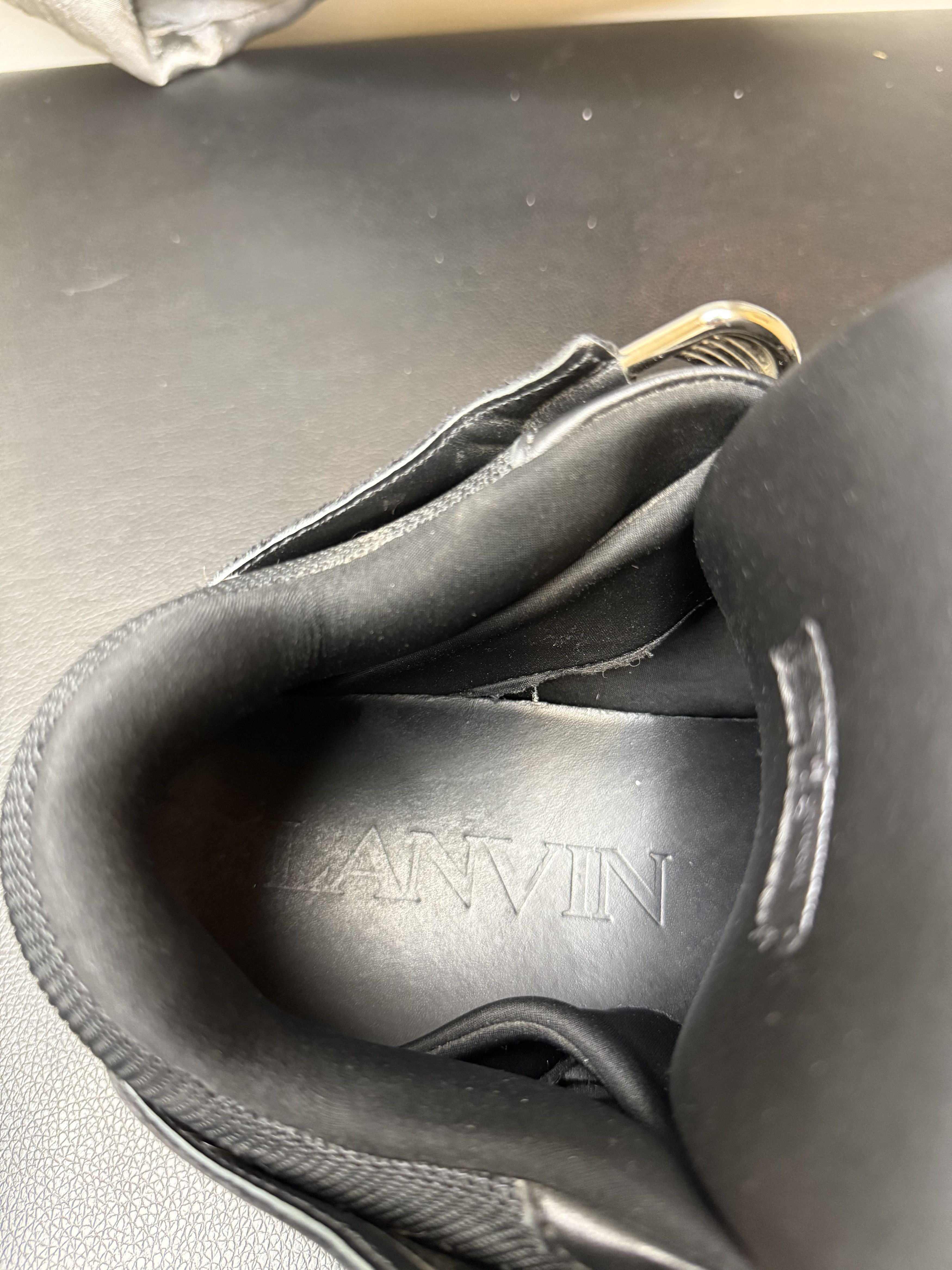 Lanvin Black Curb Leather Sneakers Size US 10 / EU 43 - 8 Thumbnail