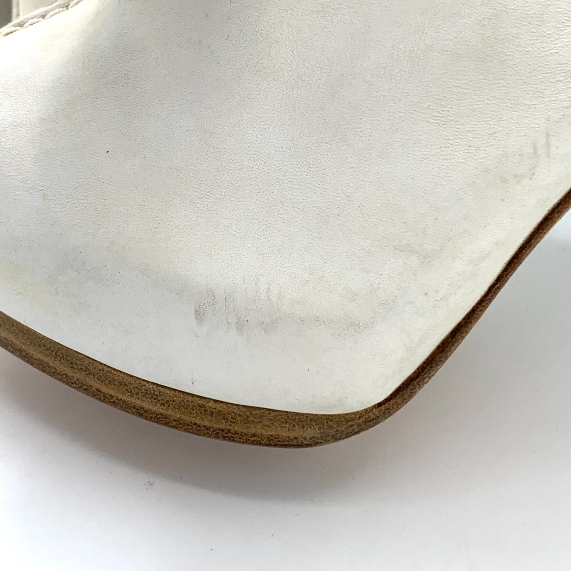 Hermes Hermès White Leather Open-Toe Strappy High Heel Sandals (Siz Size US 8 / IT 38 - 4 Thumbnail