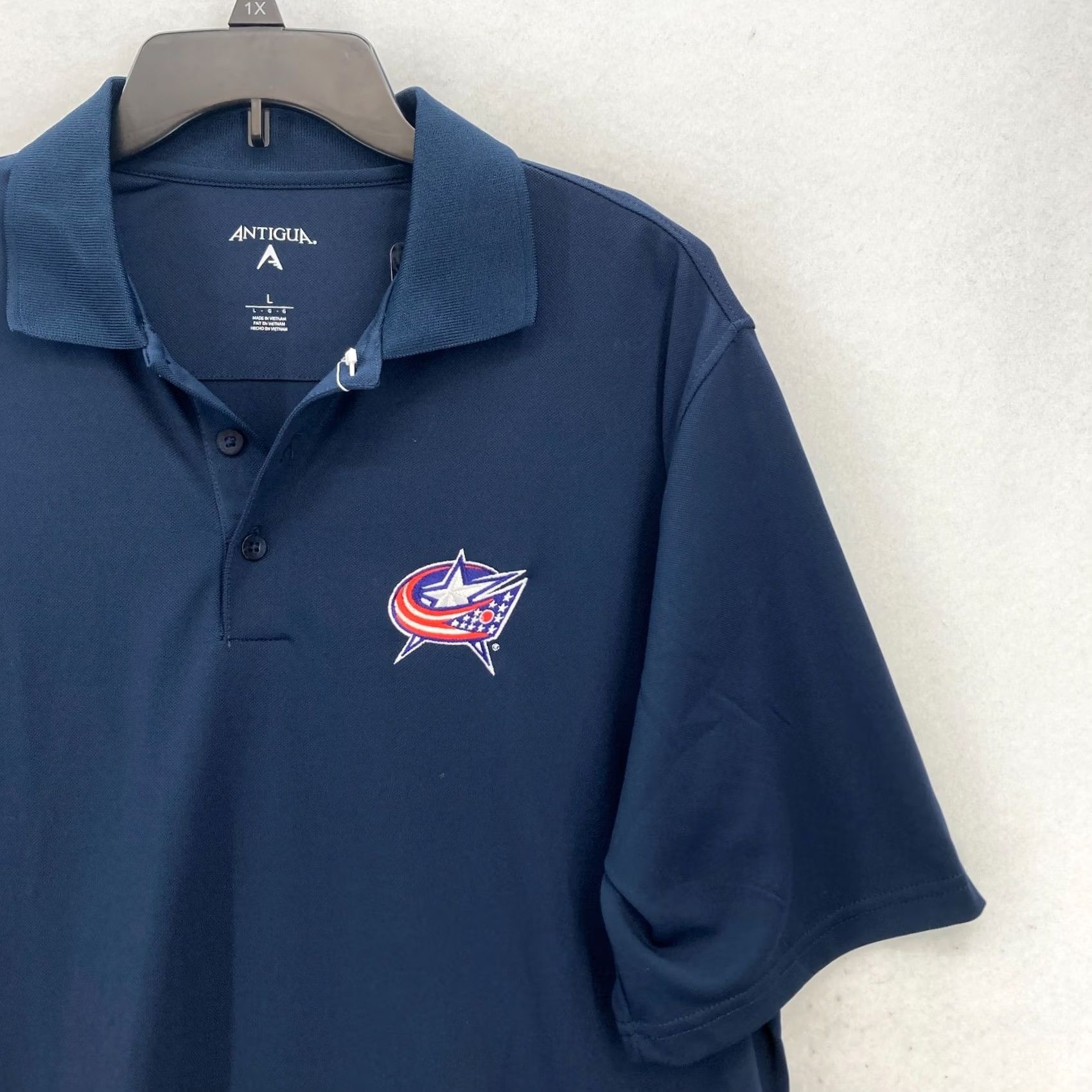 Vintage Antigua Columbus Blue Jackets Polo Shirt Mens L Navy Blue Pique NHL Hockey Polo Shirt Collegi Sports Team Logo Embroidered Size US L / EU 52-54 / 3 - 2 Thumbnail