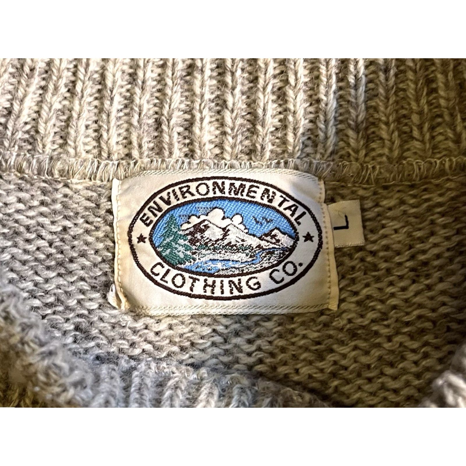CO VINTAGE Environmental Clothing Co Sweater Men’s L Tan Gray Size US L / EU 52-54 / 3 - 4 Thumbnail