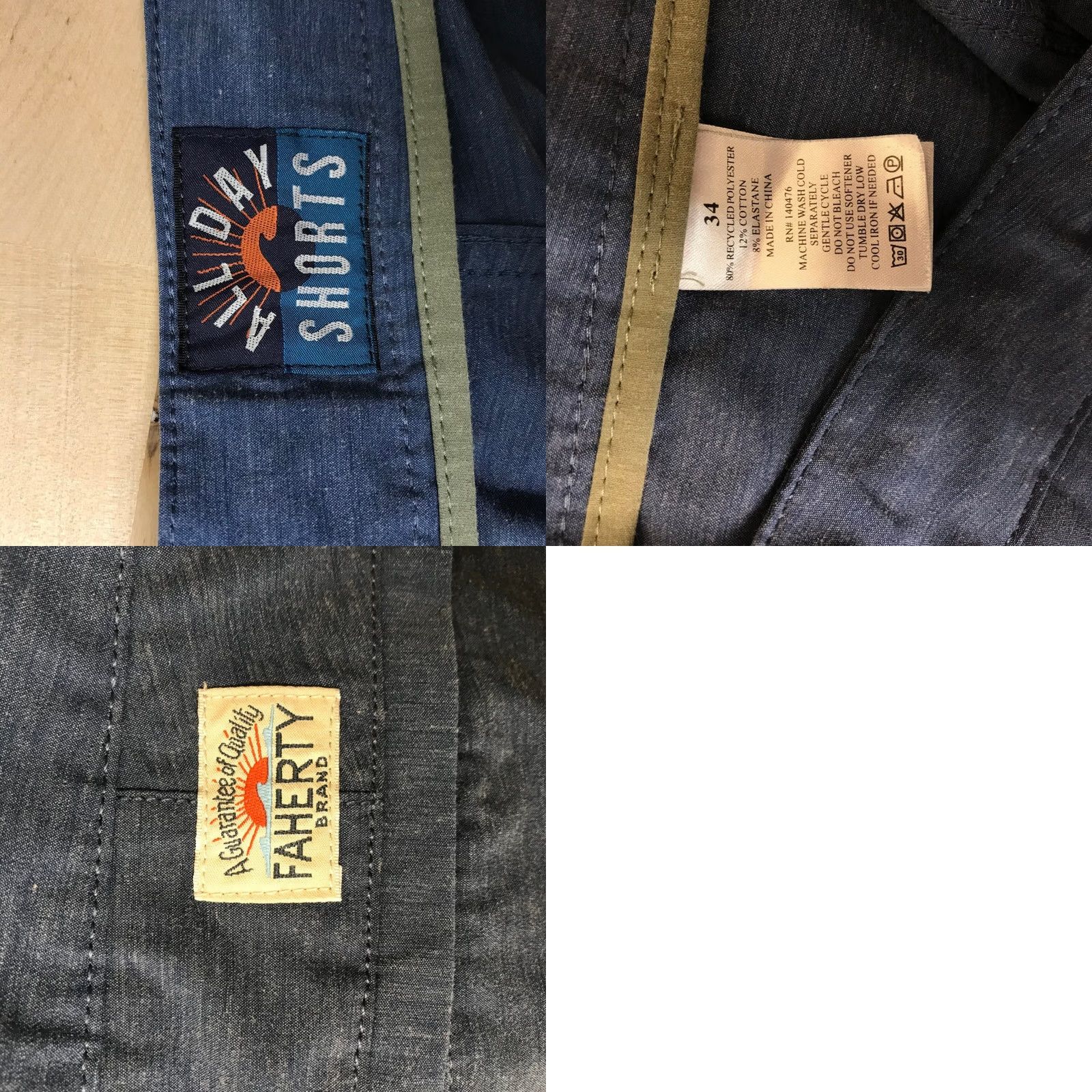 Faherty Faherty Shorts Mens 34 Blue All Day Men Heathered Casual Everyday Performance Size US 34 / EU 50 - 8 Thumbnail