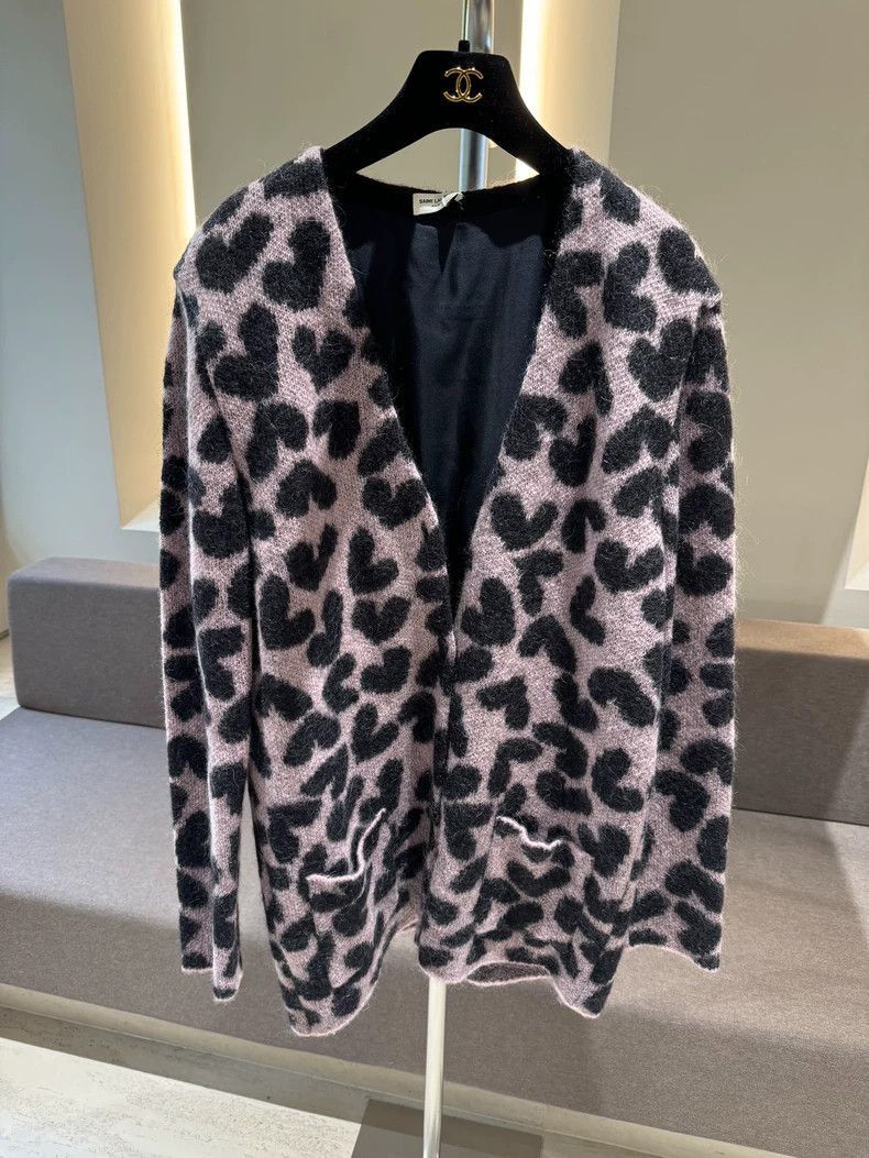 Saint Laurent Paris Saint Laurent Leopard Mohair Cardigan- Size US XL / EU 56 / 4 - 1 Thumbnail