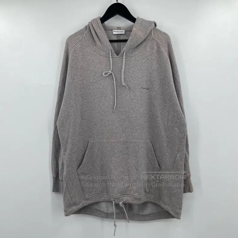 Balenciaga Balenciaga Grey Chest Small Logo Letter Hoodie Size US S / EU 44-46 / 1 - 1 Thumbnail