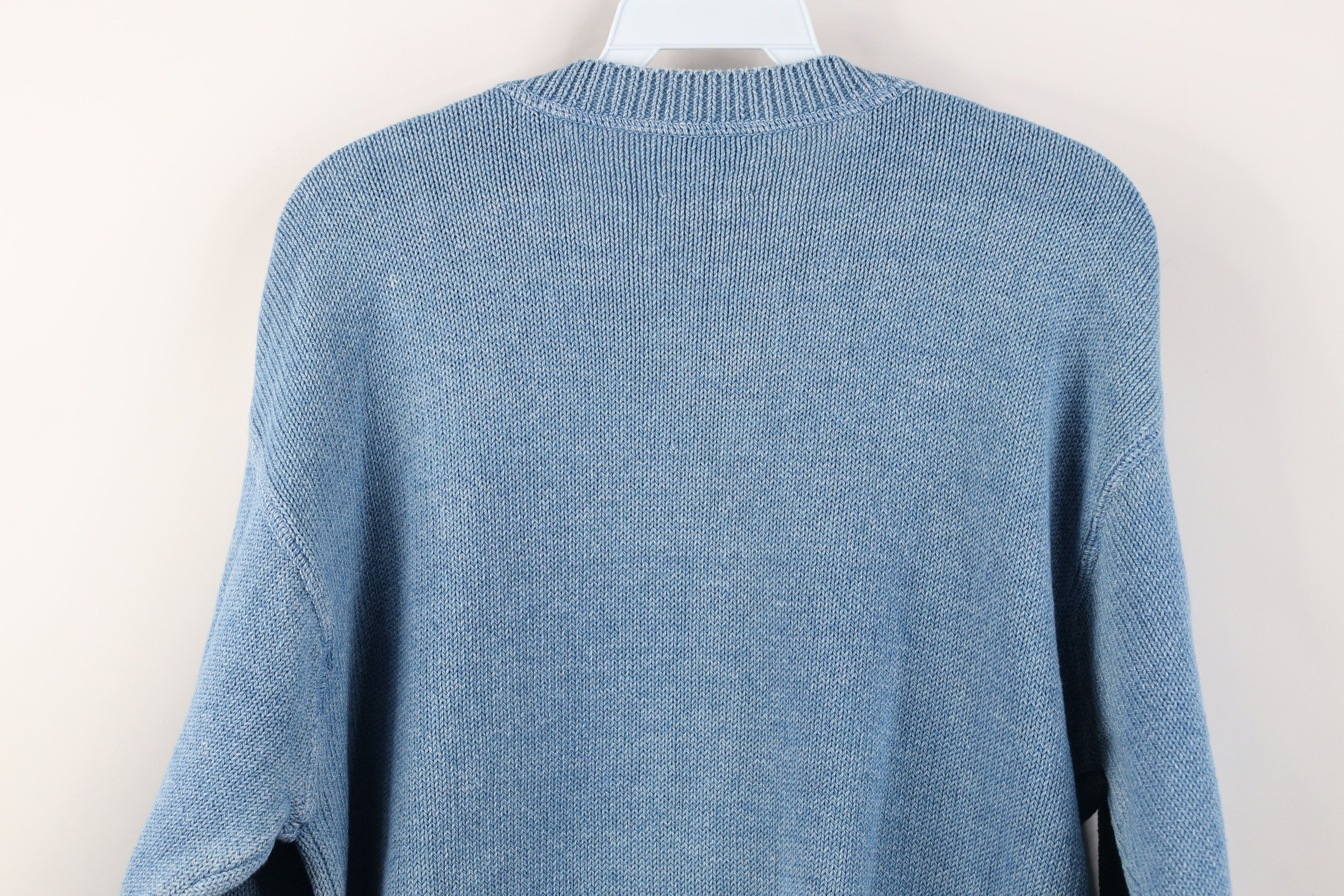 Vintage Vintage 90s Streetwear Stonewash Cotton Knit Sweater Blue Size US S / EU 44-46 / 1 - 10 Thumbnail