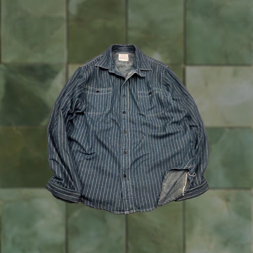 Vintage Non Stock Flyer Japan Wabash Vent Hole Vintage Style Work Shirt Size US XXL / EU 58 / 5 - 1 Thumbnail
