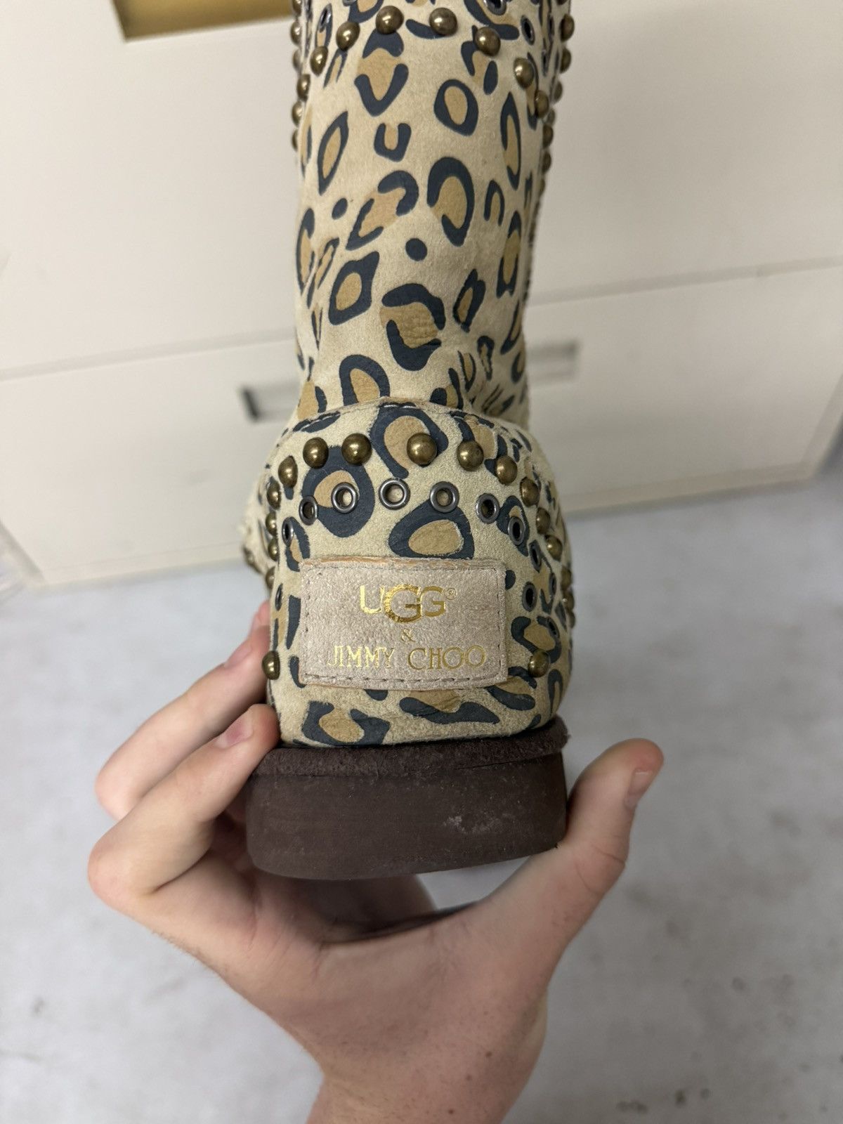 Jimmy Choo Jimmy Choo x UGG Studded Cheetah Print Sherling Boot Size US 8.5 / EU 41-42 - 10 Thumbnail