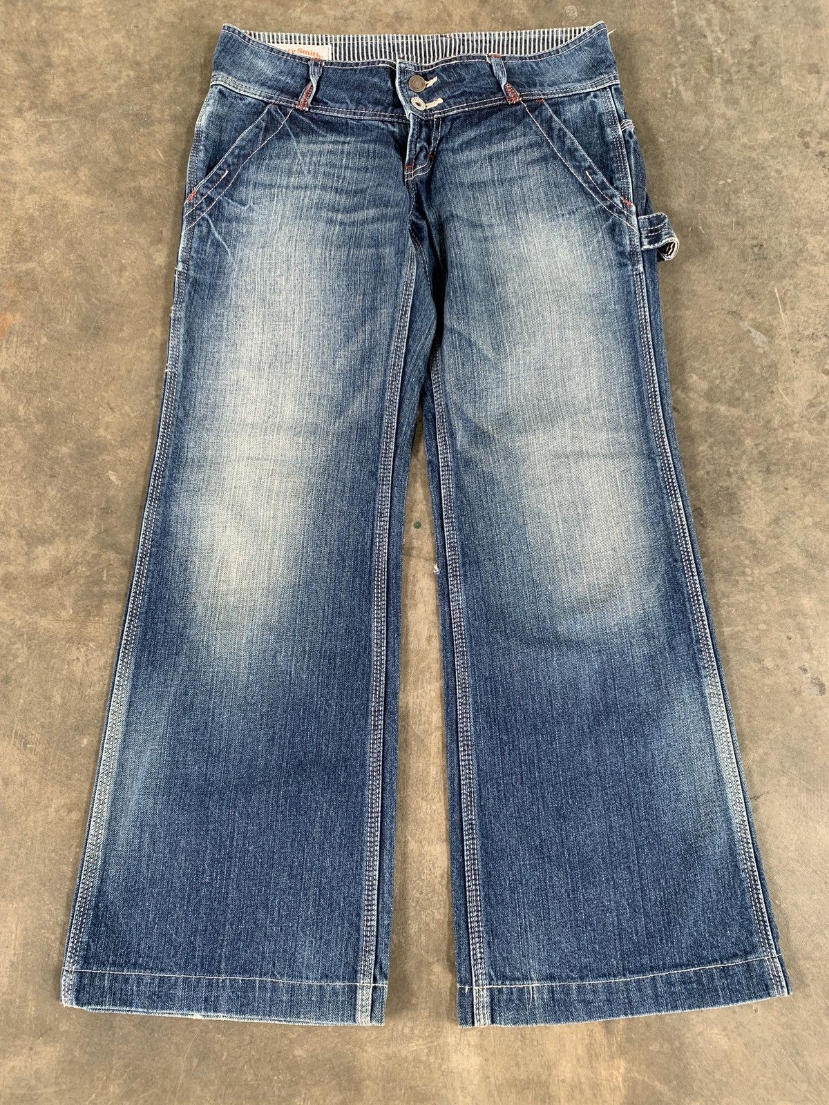 Japanese Brand Betty smith carpenter flare jeans with buckle back Size 32" / US 10 / IT 46 - 3 Thumbnail