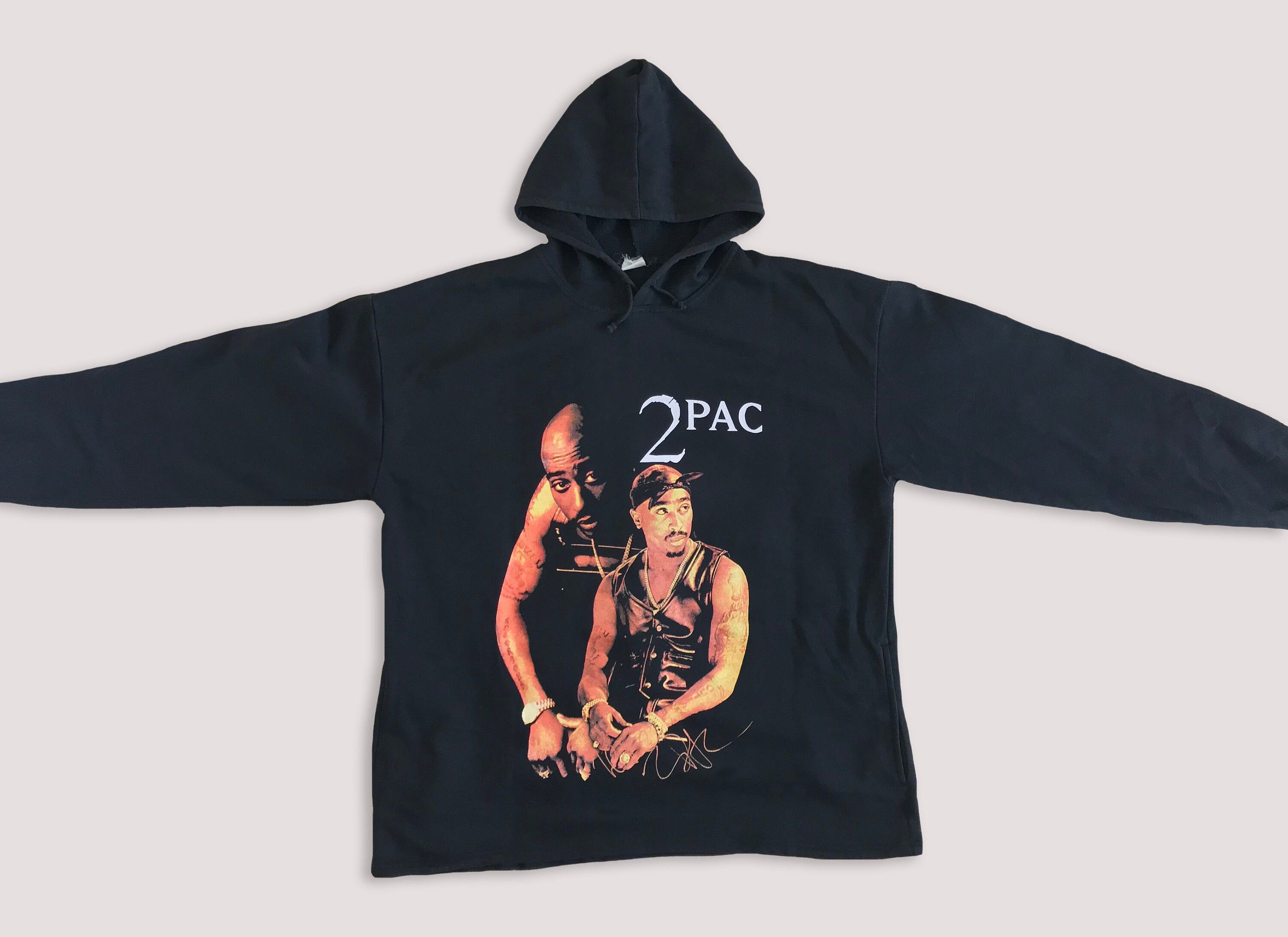 Rap Tees Vintage 90s 2PAC Hoodie Tupac Shakur Hip Hop Rap Versace Size US XL / EU 56 / 4 - 4 Thumbnail