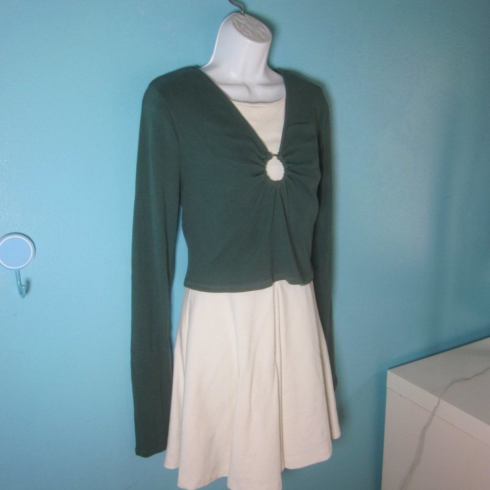 Free People Free People Green Cropped Tee Long Sleeve Womens Cotton Top Size XL Size XL / US 12-14 / IT 48-50 - 10 Thumbnail