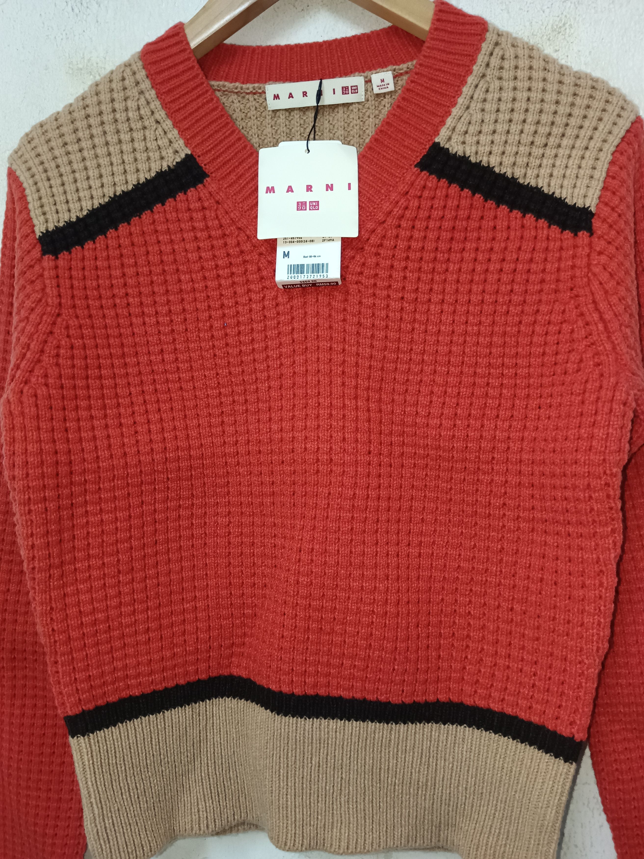 Marni Marni X Uniqlo Popcorn Knitted V Neck Sweater Size US M / EU 48-50 / 2 - 6 Thumbnail